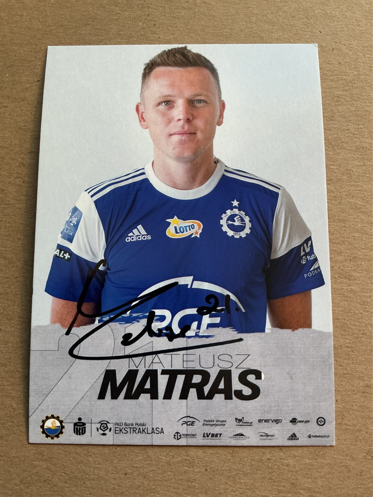 Mateusz Matras, Poland 🇵🇱 FKS Stal Mielec 2023/24 hand signed