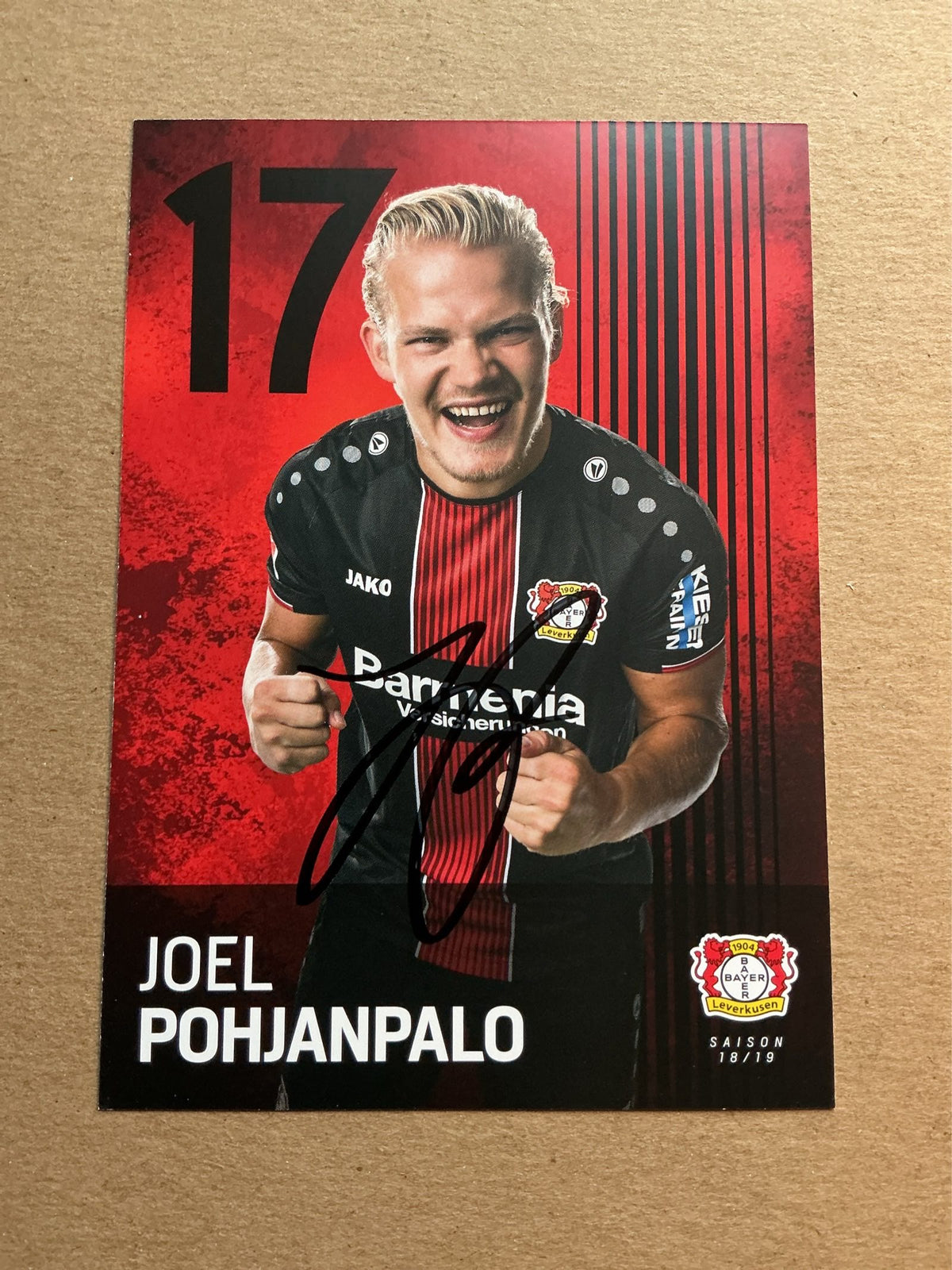 Joel Pohjanpalo, Finland 🇫🇮 Bayer 04 Leverkusen 2018/19 hand signed