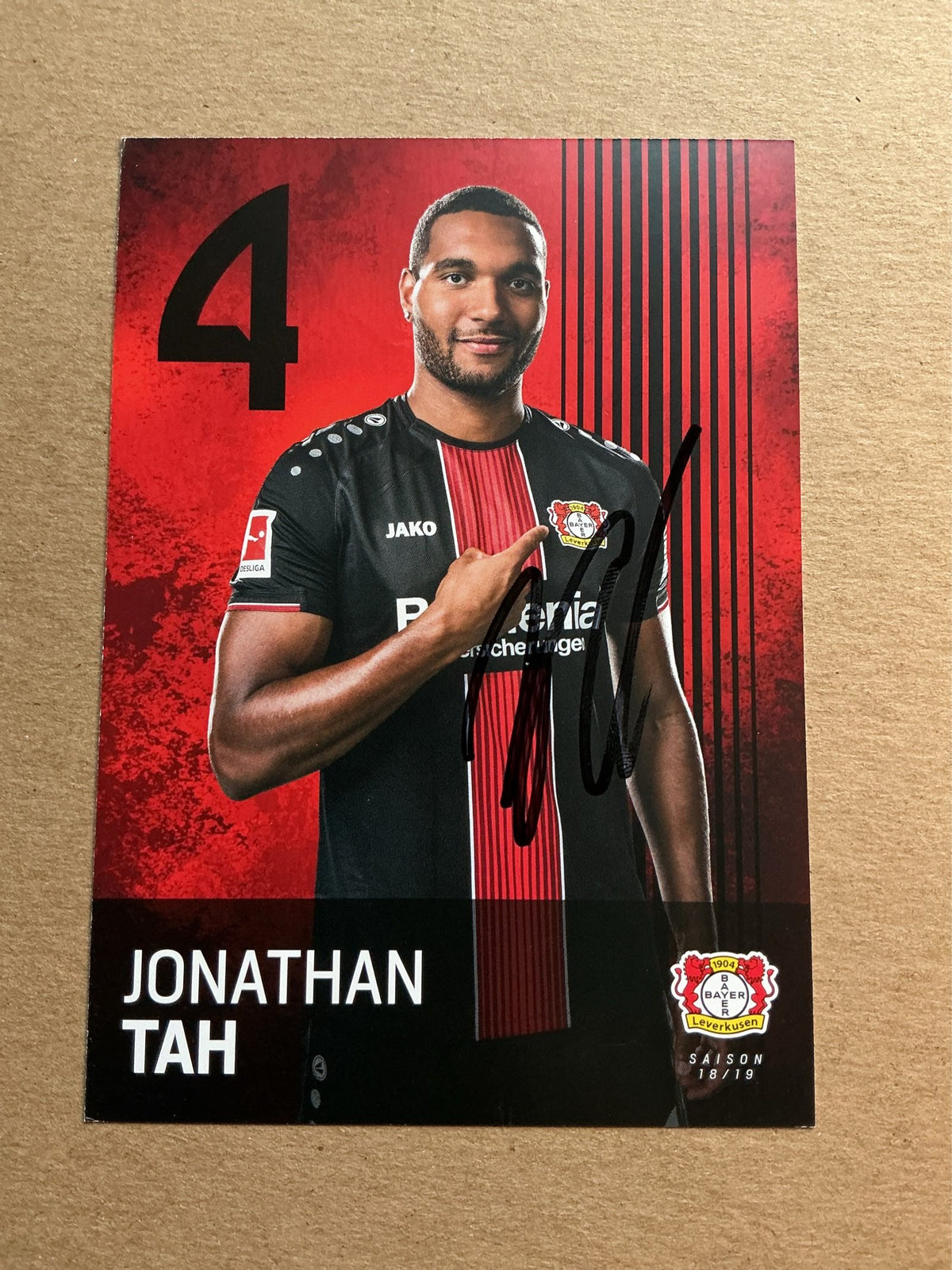 Jonathan Tah, Germany 🇩🇪 Bayer 04 Leverkusen 2018/19 hand signed