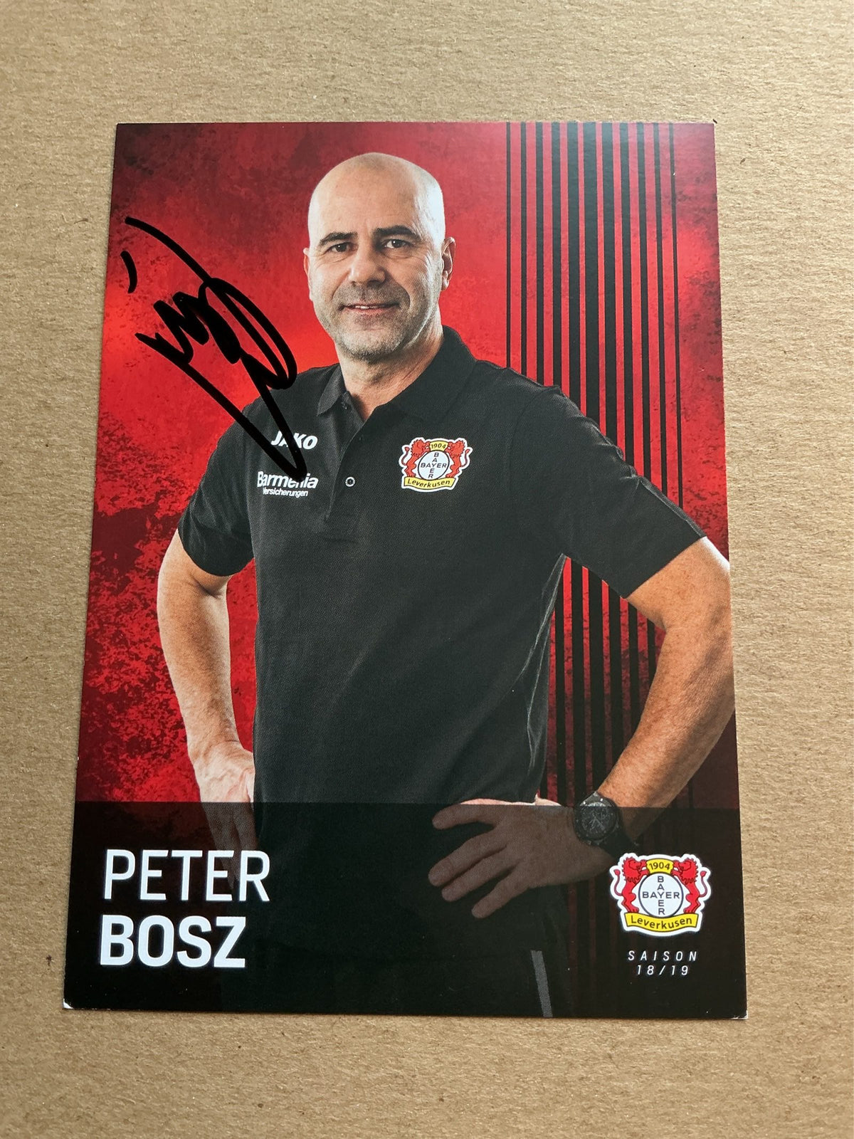 Peter Bosz, Netherlands 🇳🇱 Bayer 04 Leverkusen 2018/19 hand signed