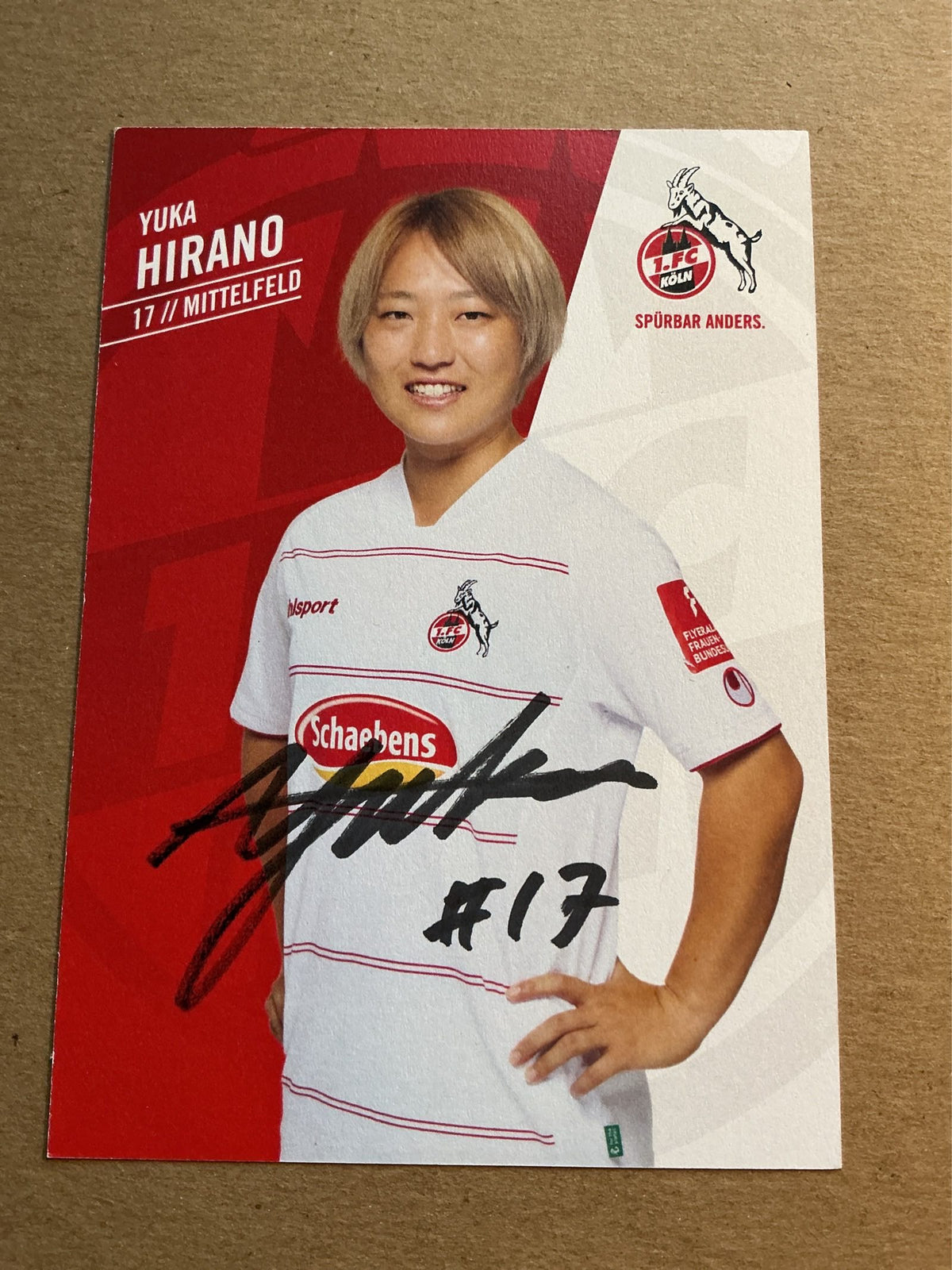 Yuka Hirano, Japan 🇯🇵 1.FC Köln 2021/22 hand signed