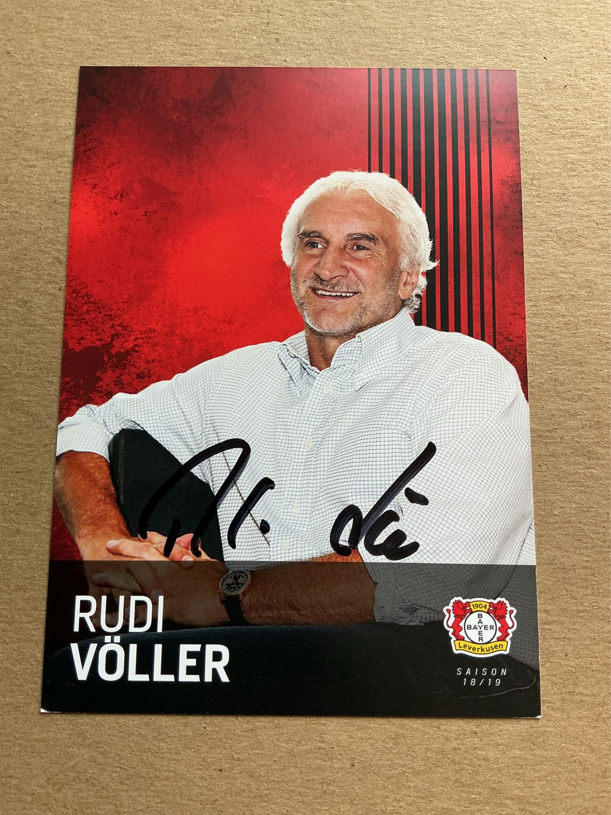 Rudi Völler, Germany 🇩🇪 Bayer 04 Leverkusen 2018/19 hand signed