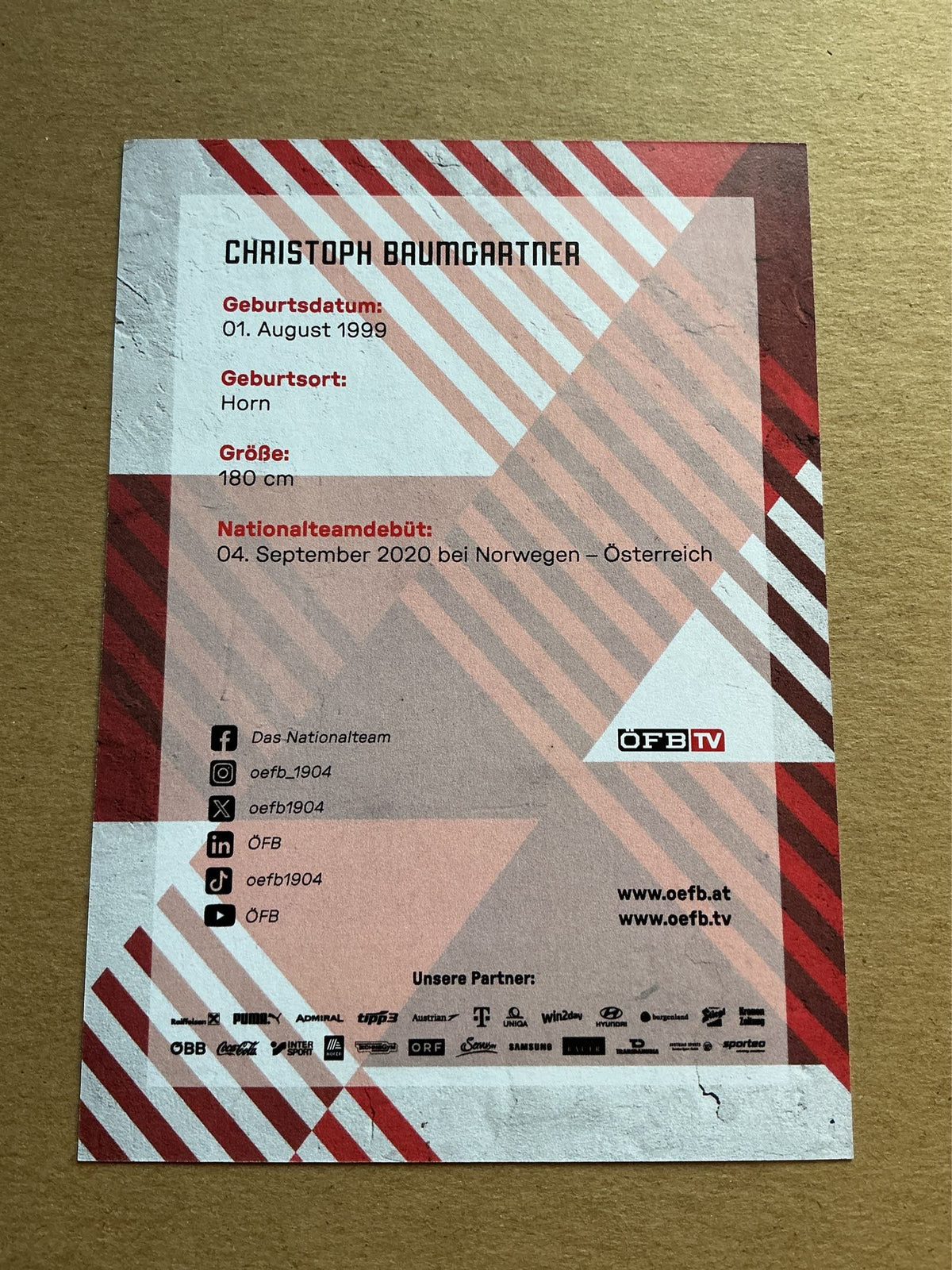 Christoph Baumgartner, Austria 🇦🇹 FIFA World Cup 2026 hand signed