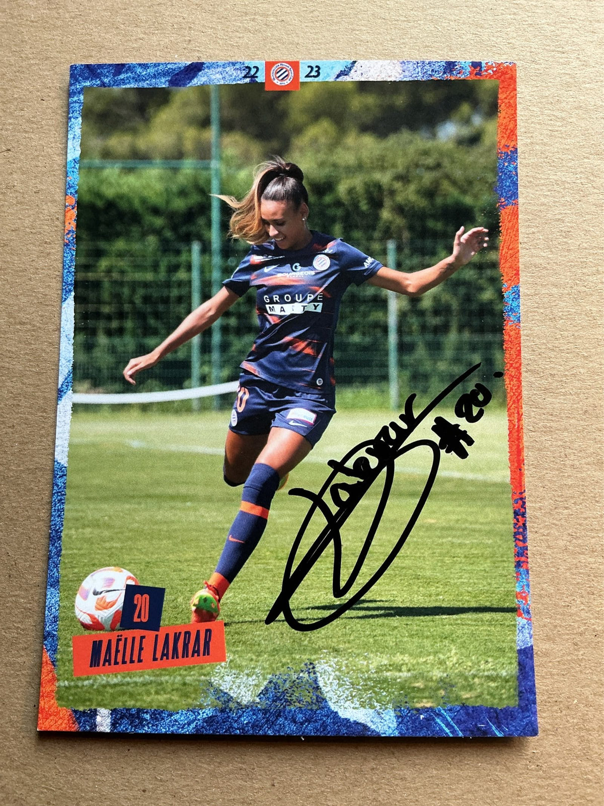 Maëlle Lakrar, France 🇫🇷 Montpellier HSC 2022/23 hand signed