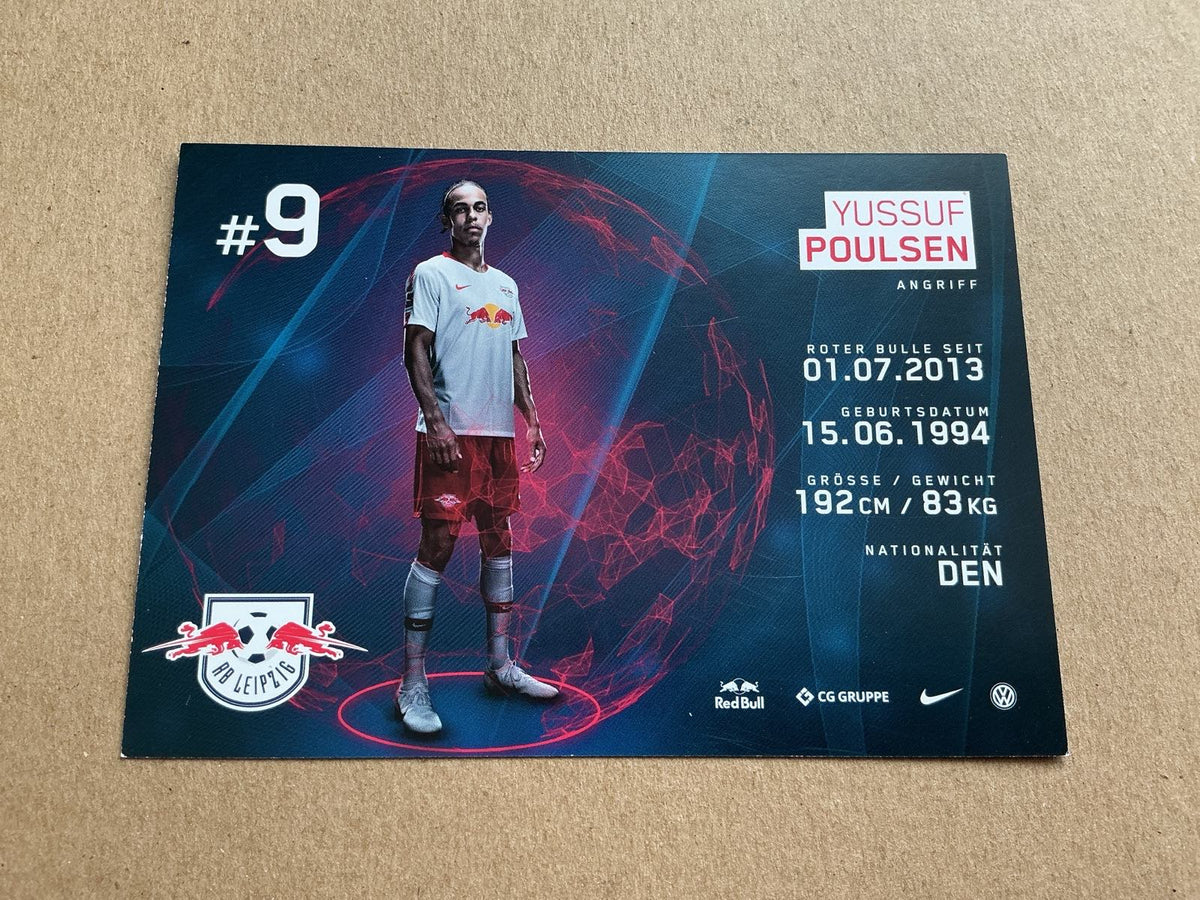 Yussuf Poulsen, Denmark 🇩🇰 RB Leipzig 2018/19 hand signed