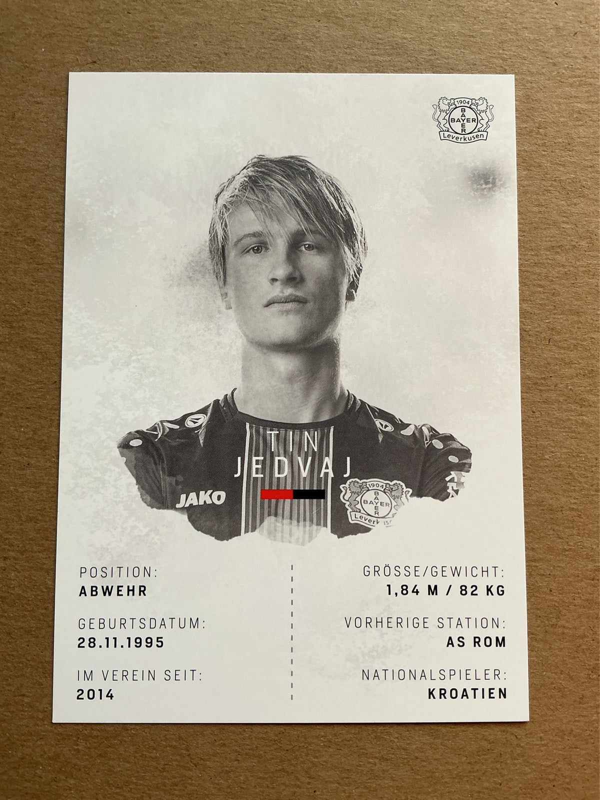 Tin Jedvaj, Croatia 🇭🇷 Bayer 04 Leverkusen 2018/19 hand signed