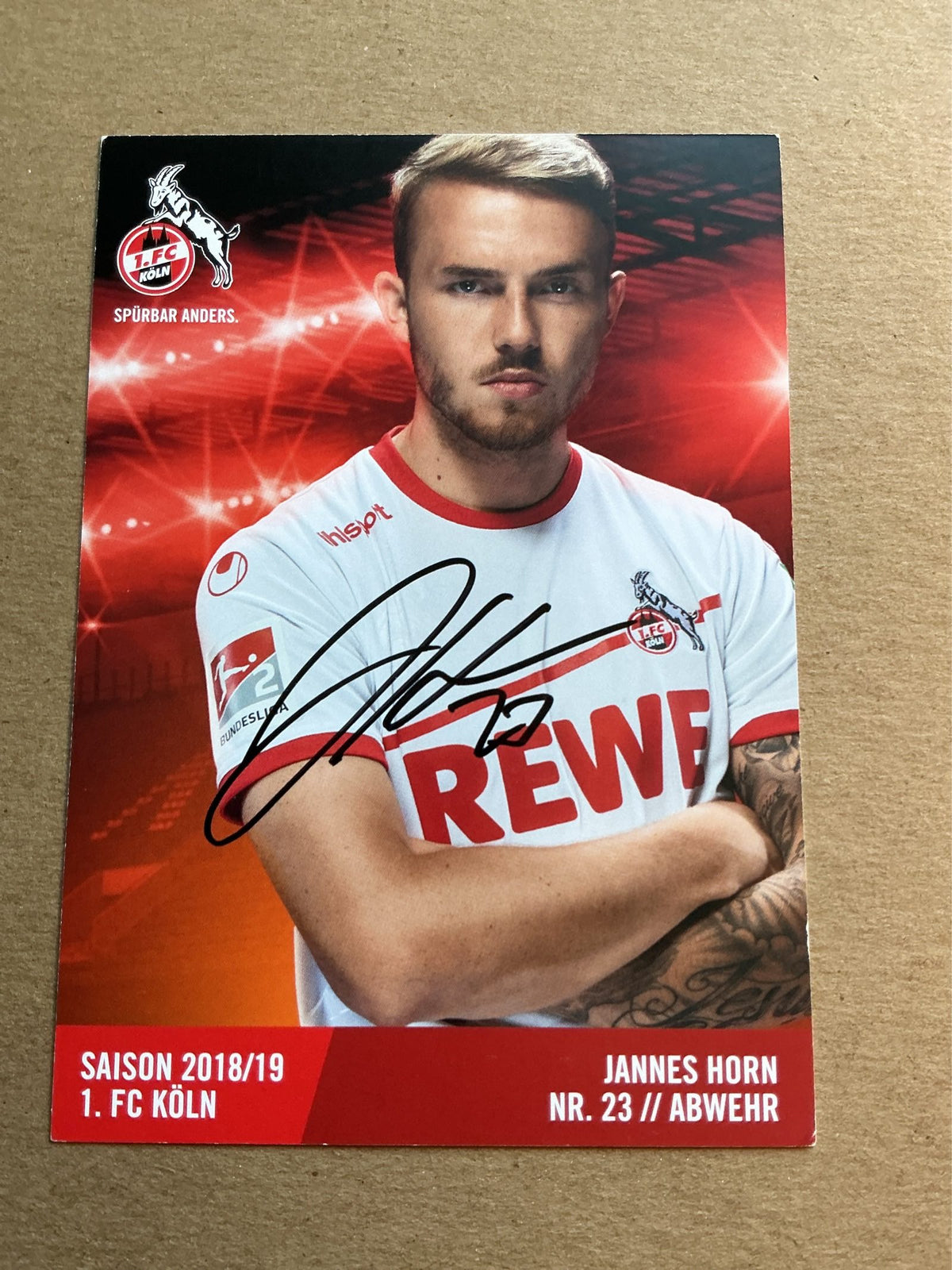Jannes Horn, Germany 🇩🇪 1.FC Köln 2018/19 hand signed