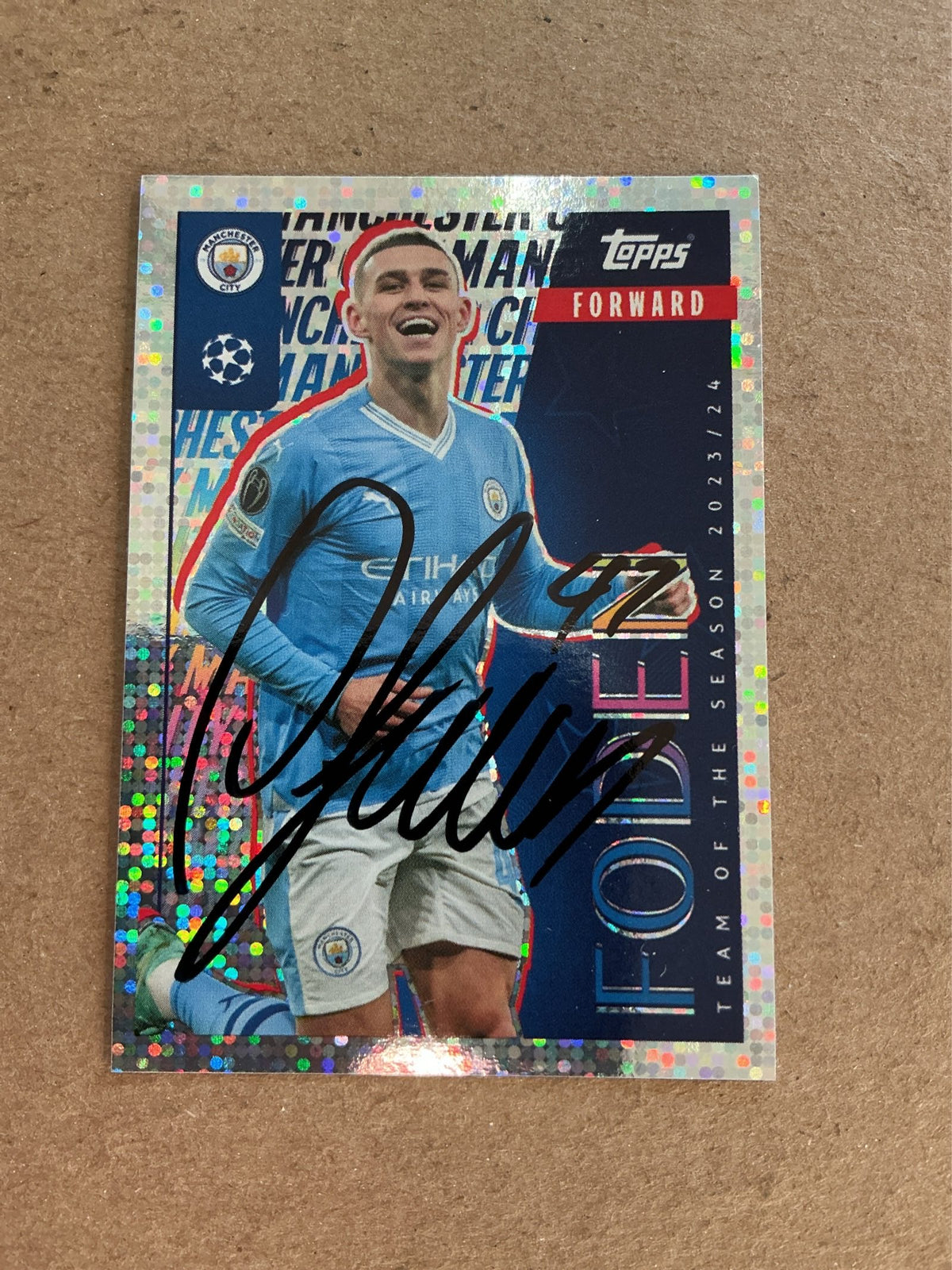 Phil Foden, England 🏴󠁧󠁢󠁥󠁮󠁧󠁿 Manchester City 2024/25 Topps hand signed