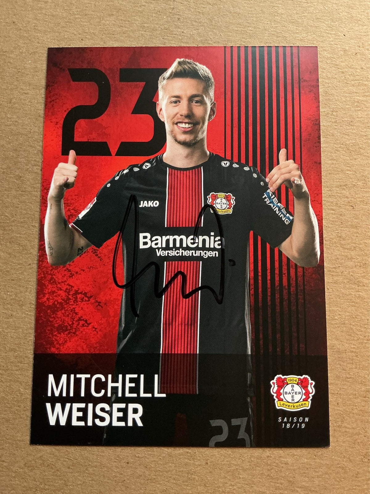 Mitchell Weiser, Germany 🇩🇪 Bayer 04 Leverkusen 2018/19 hand signed