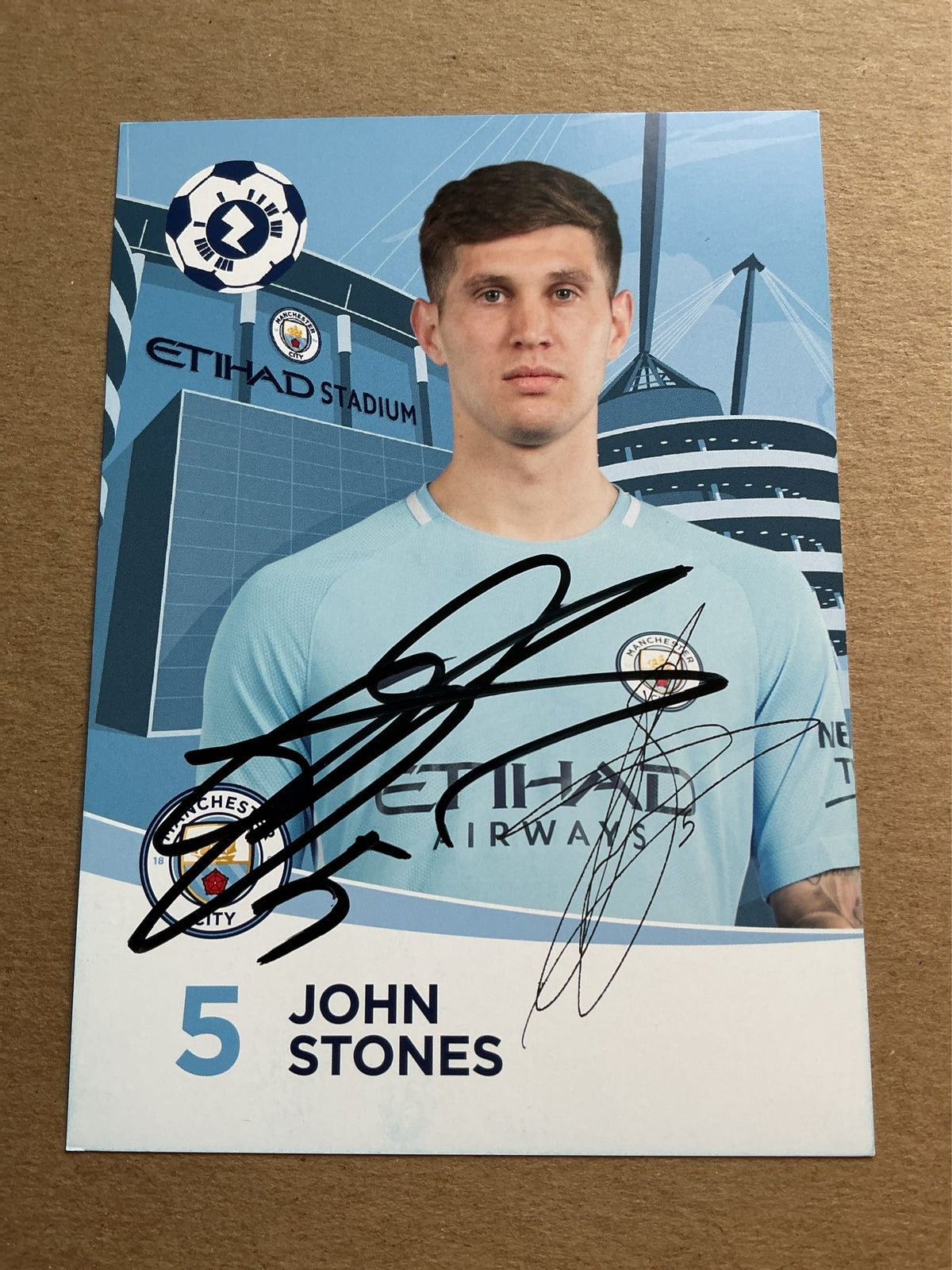 John Stones, England 🏴󠁧󠁢󠁥󠁮󠁧󠁿 Manchester City 2017/18 hand signed