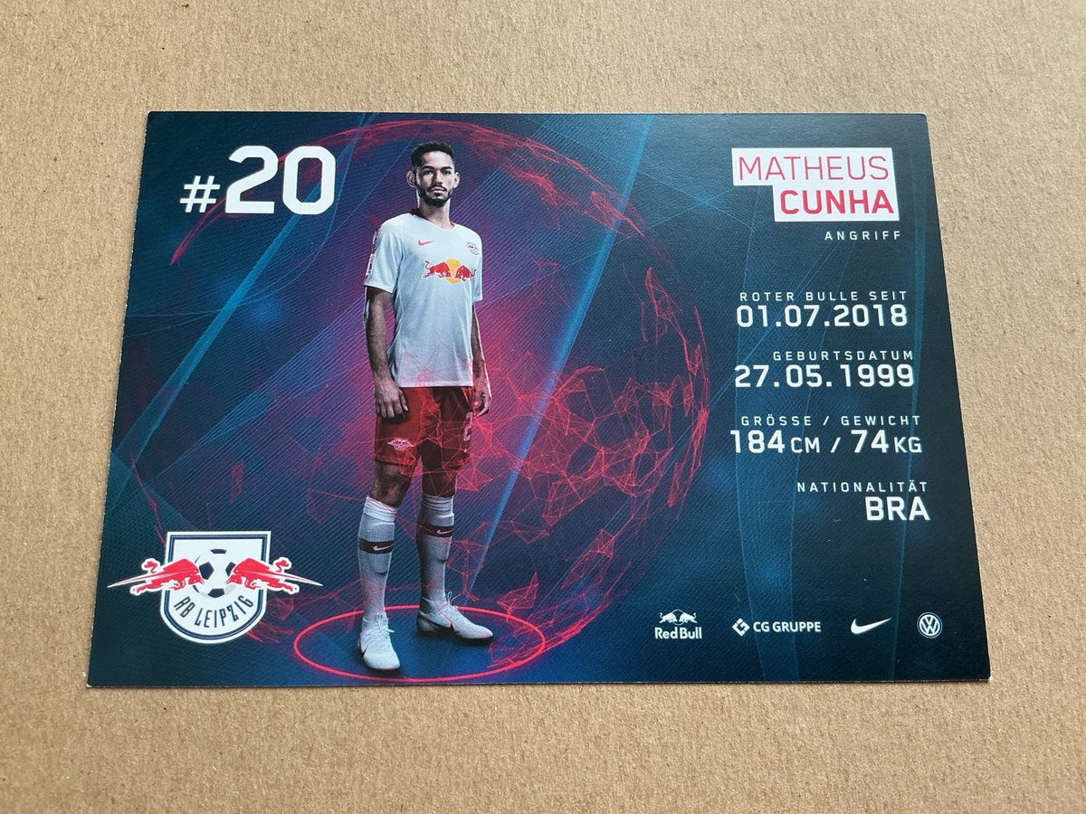 Matheus Cunha, Brazil 🇧🇷 RB Leipzig 2018/19 hand signed