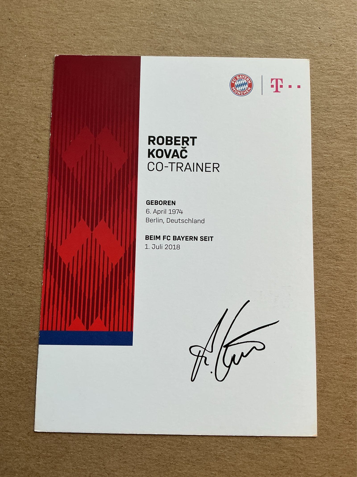 Robert Kovač, Croatia 🇭🇷 FC Bayern München 2018/19 hand signed