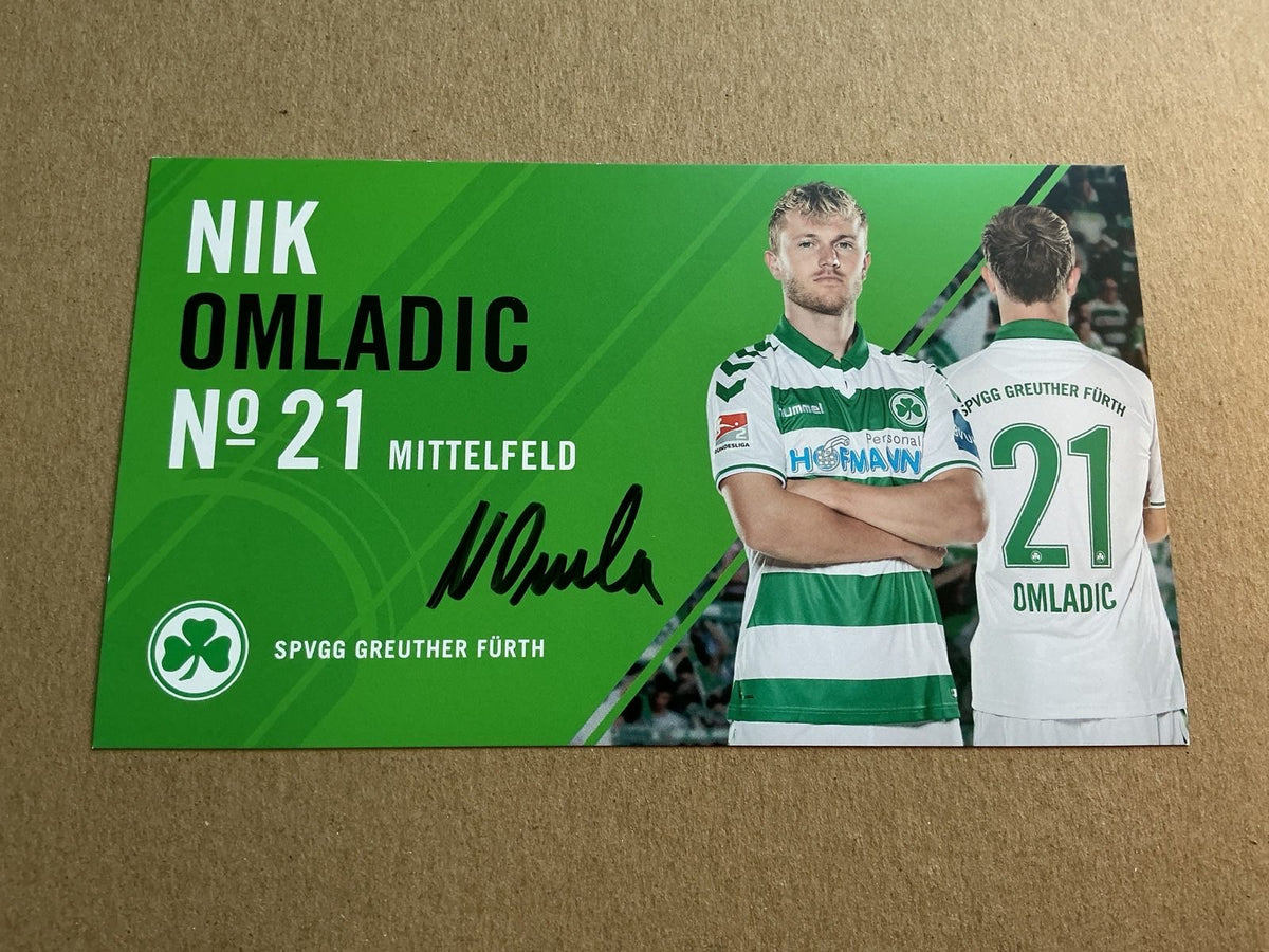 Nik Omladic, Slovenia 🇸🇮 SpVgg Greuther Fürth 2018/19 hand signed