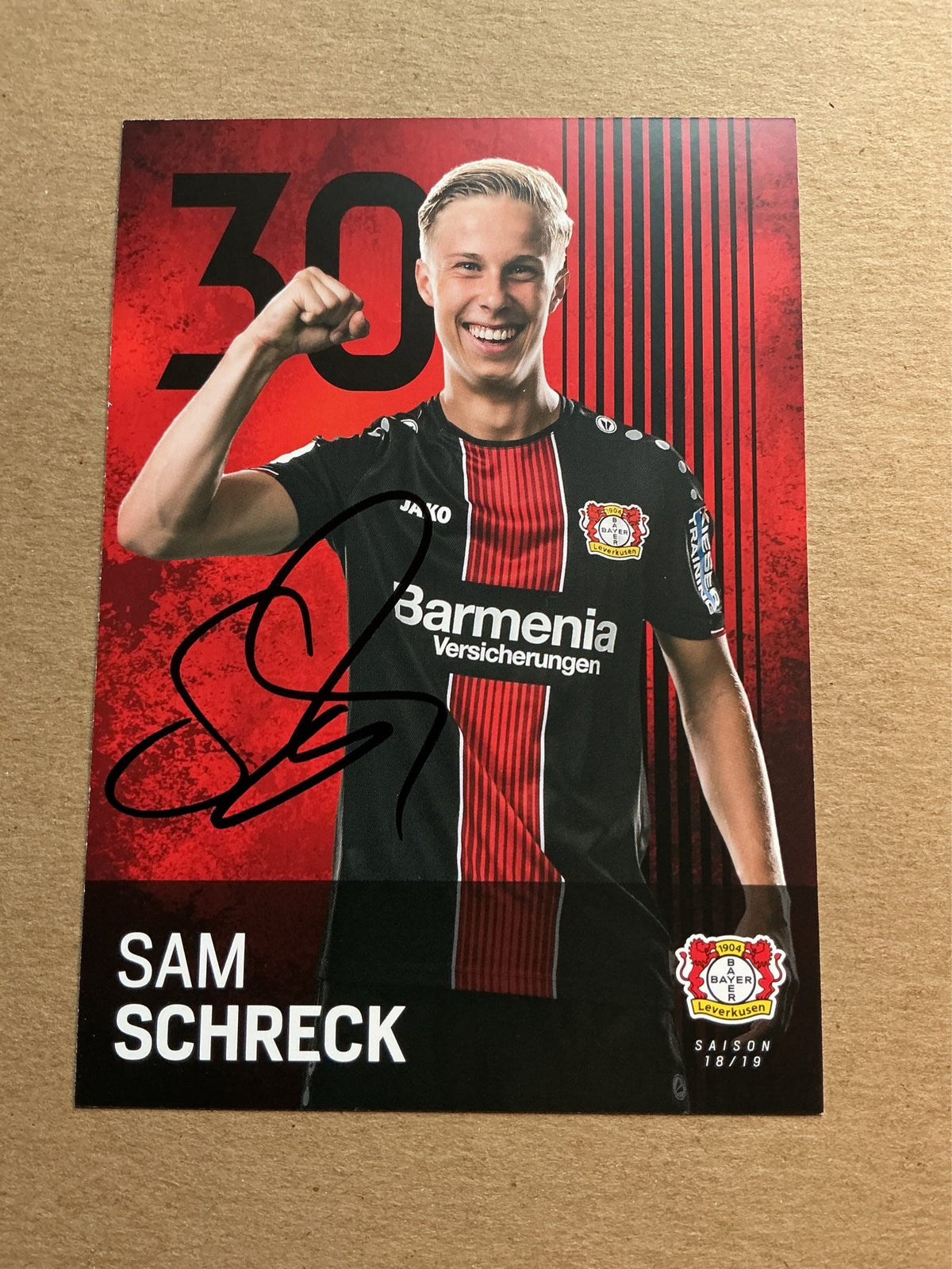 Sam Schreck, Germany 🇩🇪 Bayer 04 Leverkusen 2018/19 hand signed