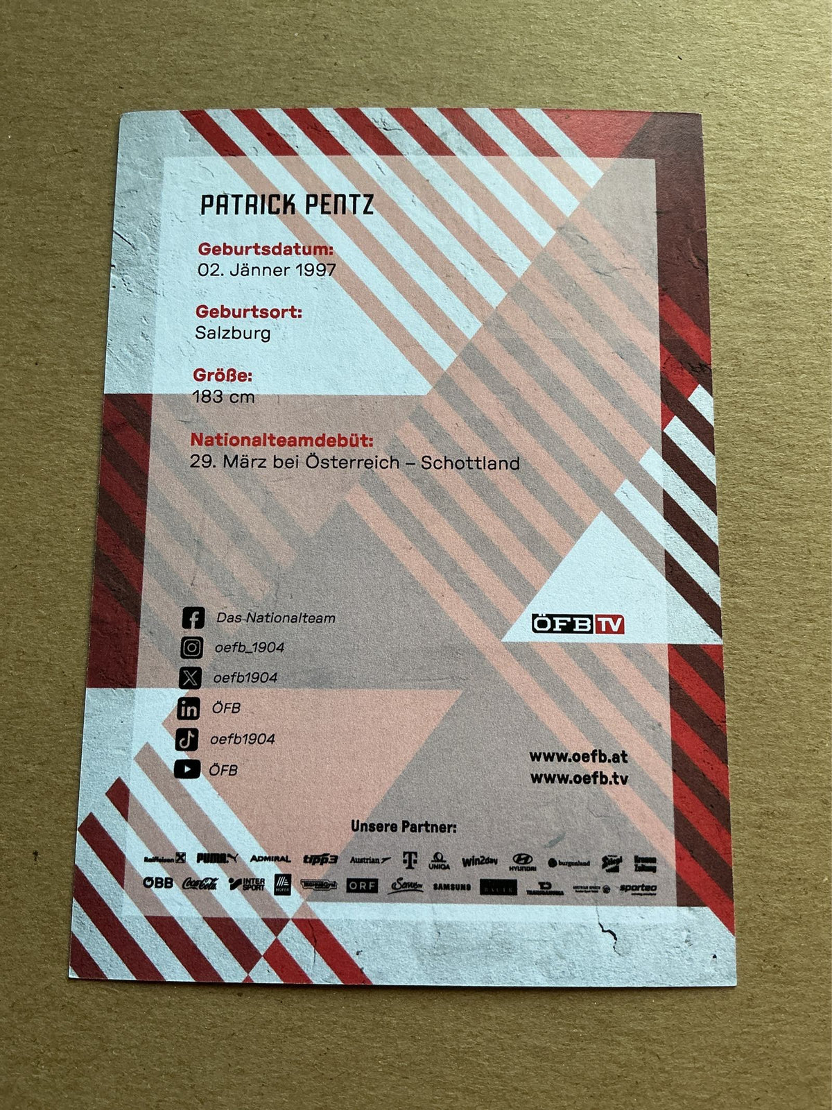 Patrick Pentz, Austria 🇦🇹 FIFA World Cup 2026 hand signed