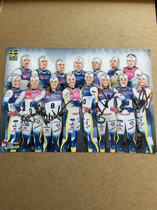4x Sweden 🇸🇪 Cross Country Sundling, Andersson, Karlsson 2023/24 hand signed - Autographs-World