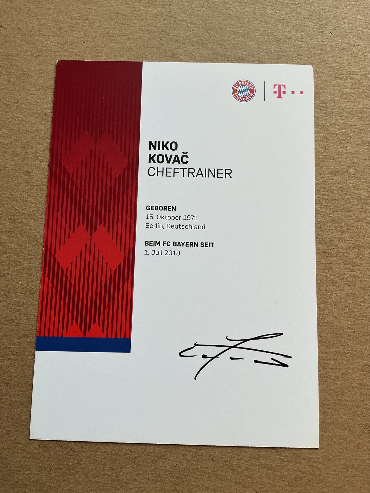 Niko Kovač, Croatia 🇭🇷 FC Bayern München 2018/19 hand signed