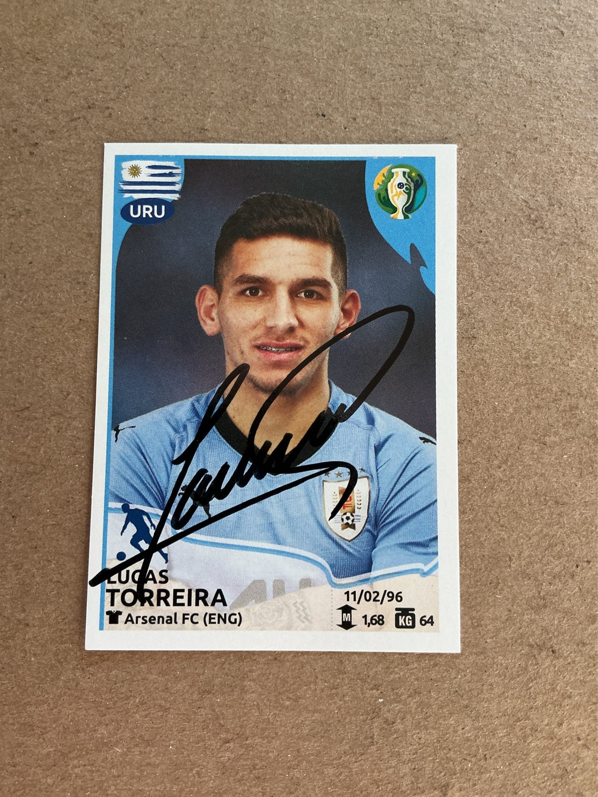 Lucas Torreira, Uruguay 🇺🇾 Copa America 2019 Panini hand signed