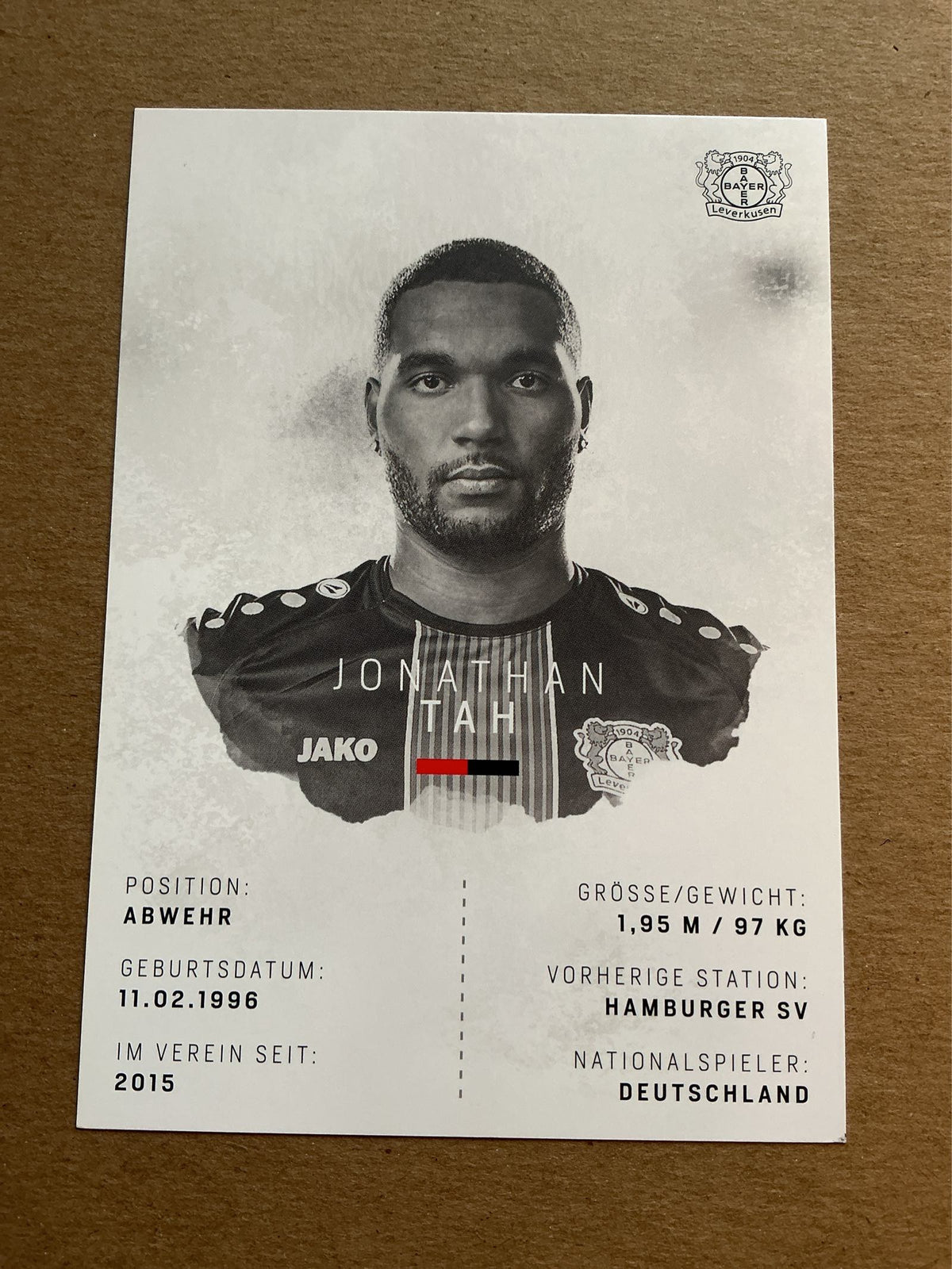 Jonathan Tah, Germany 🇩🇪 Bayer 04 Leverkusen 2018/19 hand signed