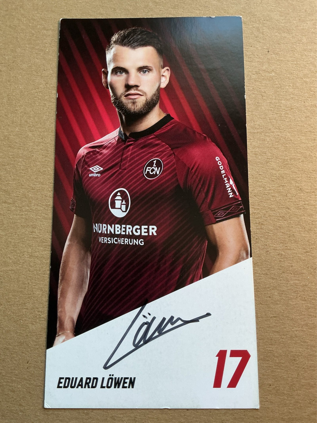Eduard Löwen, Germany 🇩🇪 1.FC Nürnberg 2018/19 hand signed