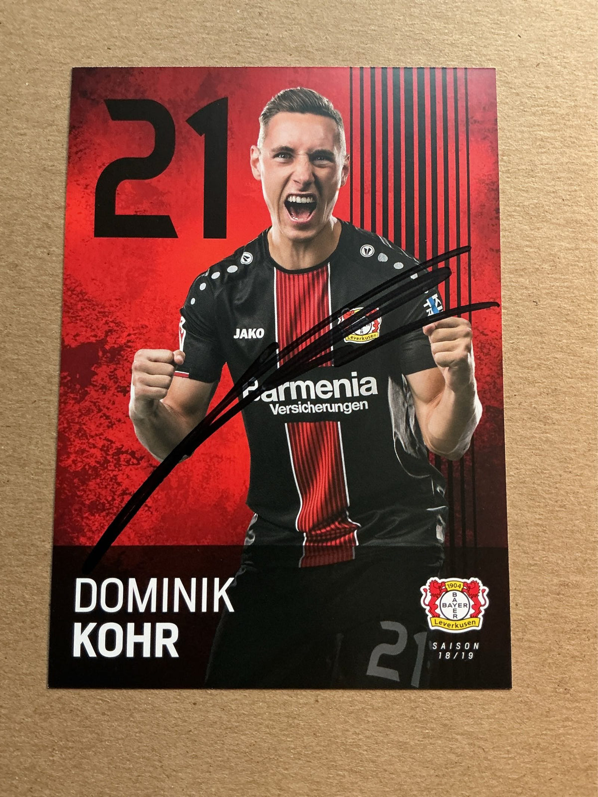 Dominik Kohr, Germany 🇩🇪 Bayer 04 Leverkusen 2018/19 hand signed