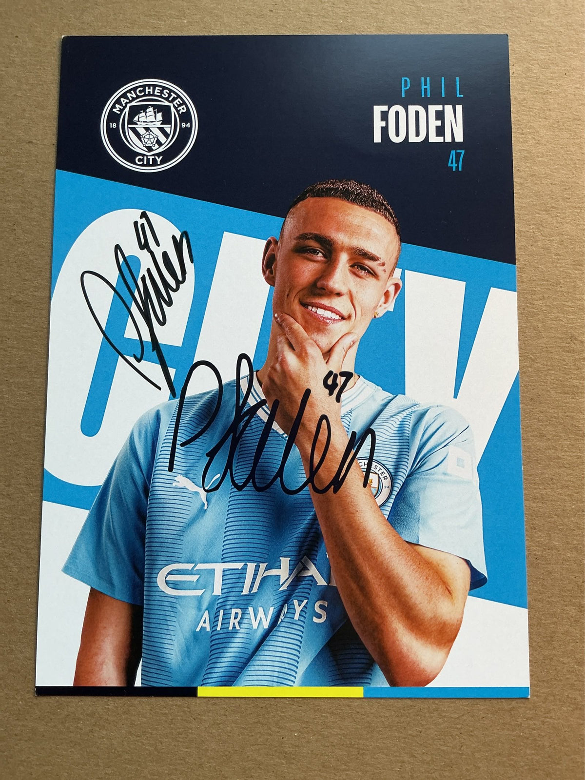 Phil Foden, England 🏴󠁧󠁢󠁥󠁮󠁧󠁿 Manchester City 2023/24 hand signed