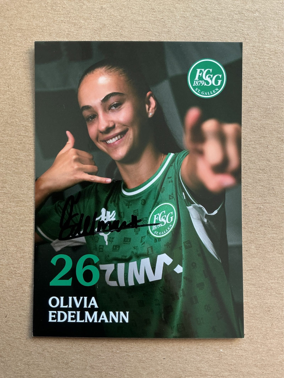 Olivia Edelmann, Switzerland 🇨🇭 FC St. Gallen 2026/27 hand signed