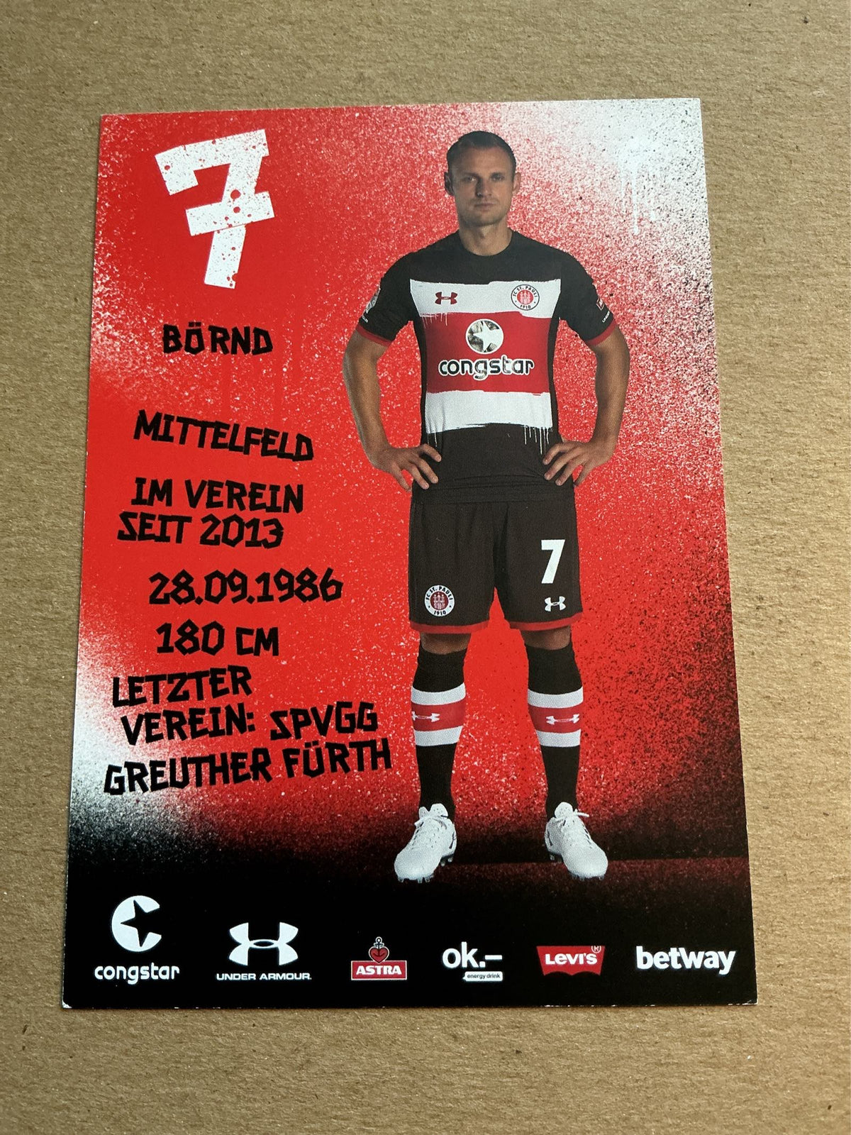 Bernd Nehrig, Germany 🇩🇪 FC St.Pauli 2018/19 hand signed