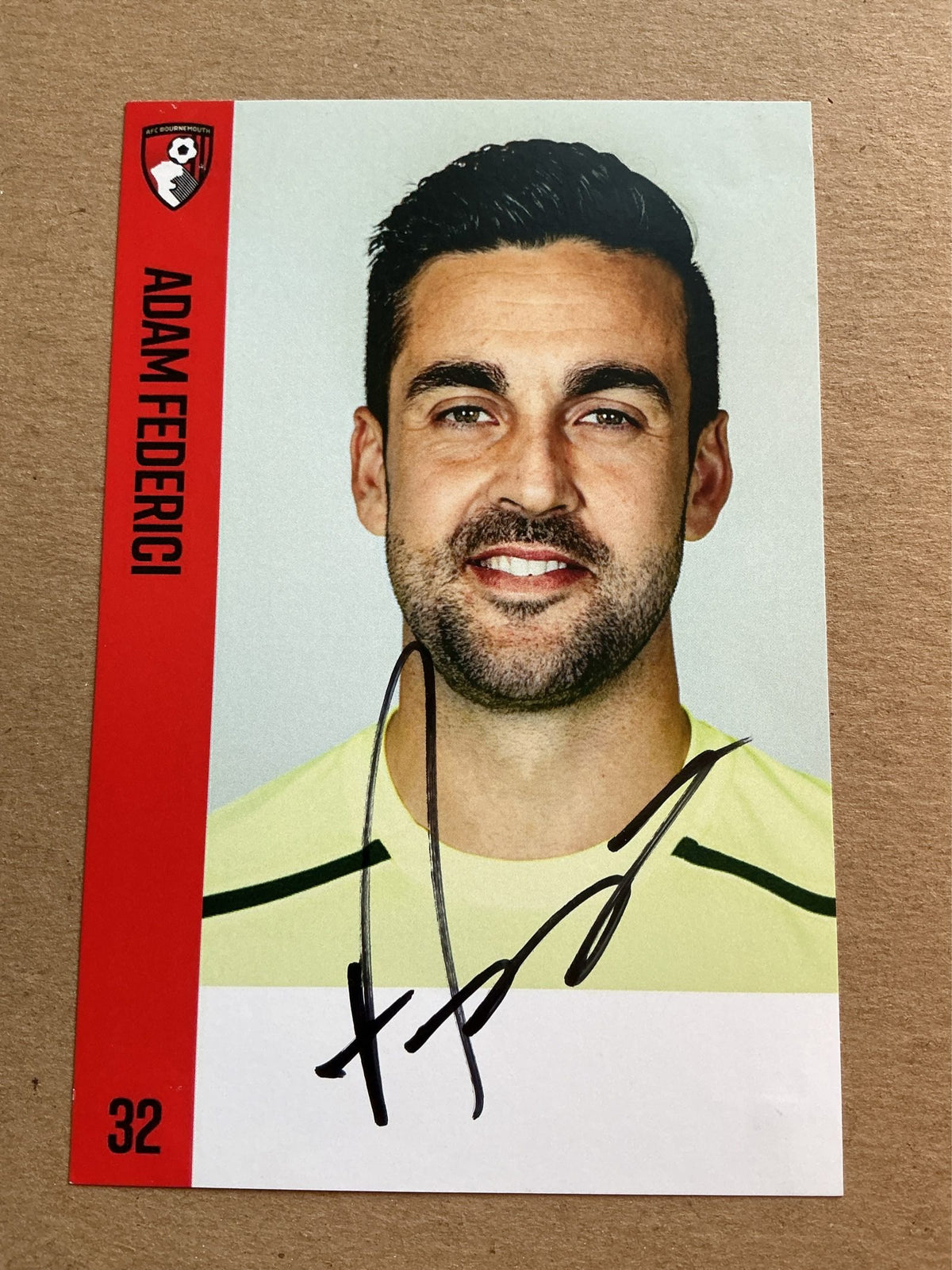 Adam Federici, Australia 🇦🇺 AFC Bournemouth 2017/18 hand signed