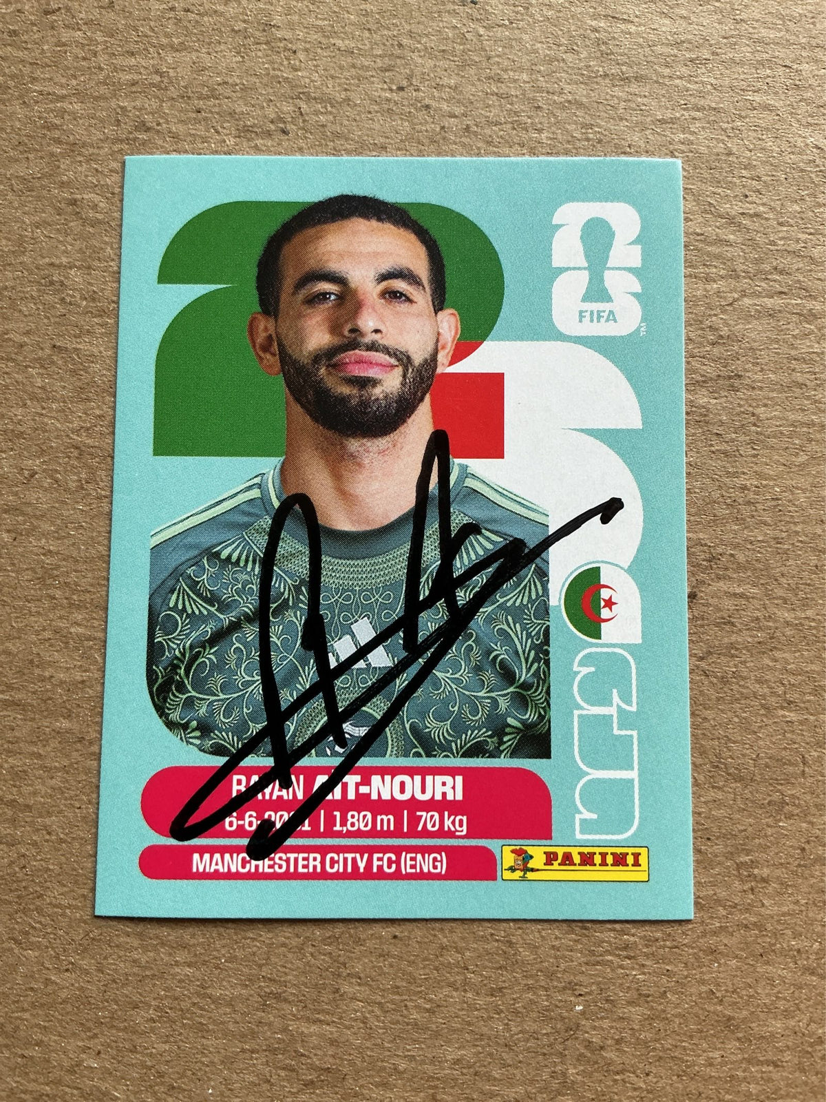Rayan Aït-Nouri, Algeria 🇩🇿 FIFA World Cup 2026 Panini hand signed