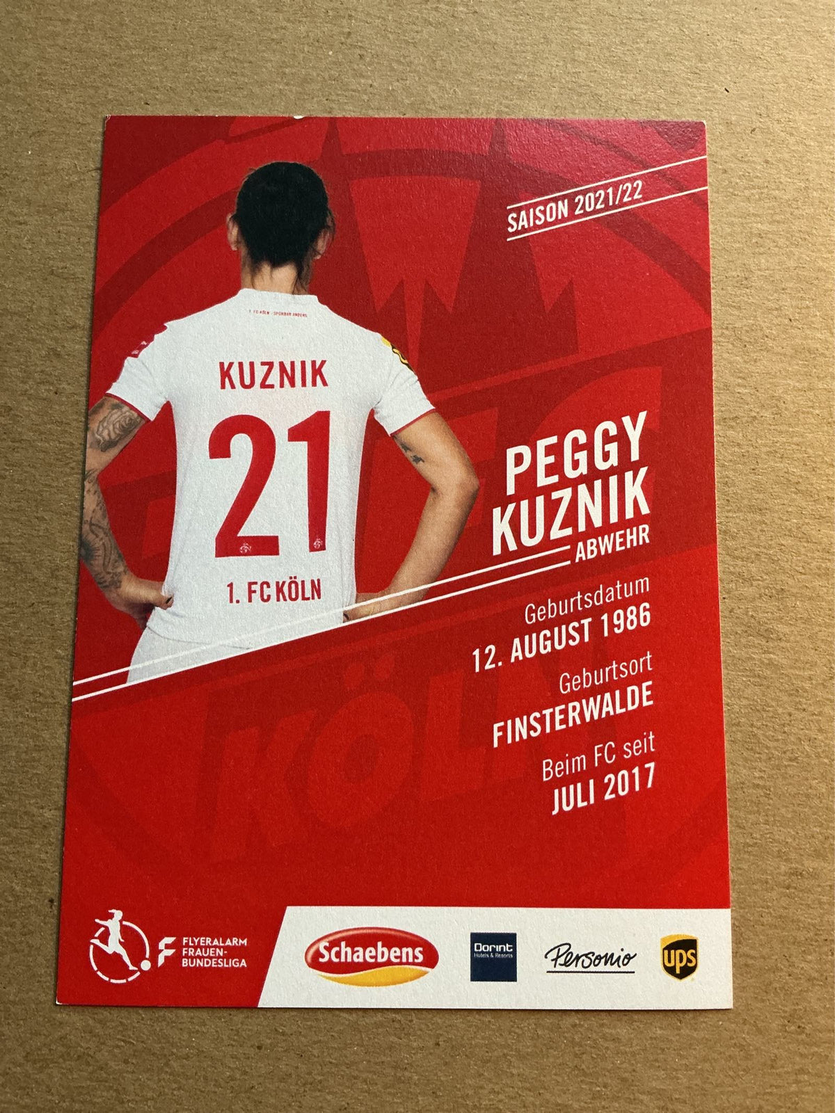Peggy Kuznik, Germany 🇩🇪 1.FC Köln 2021/22 hand signed
