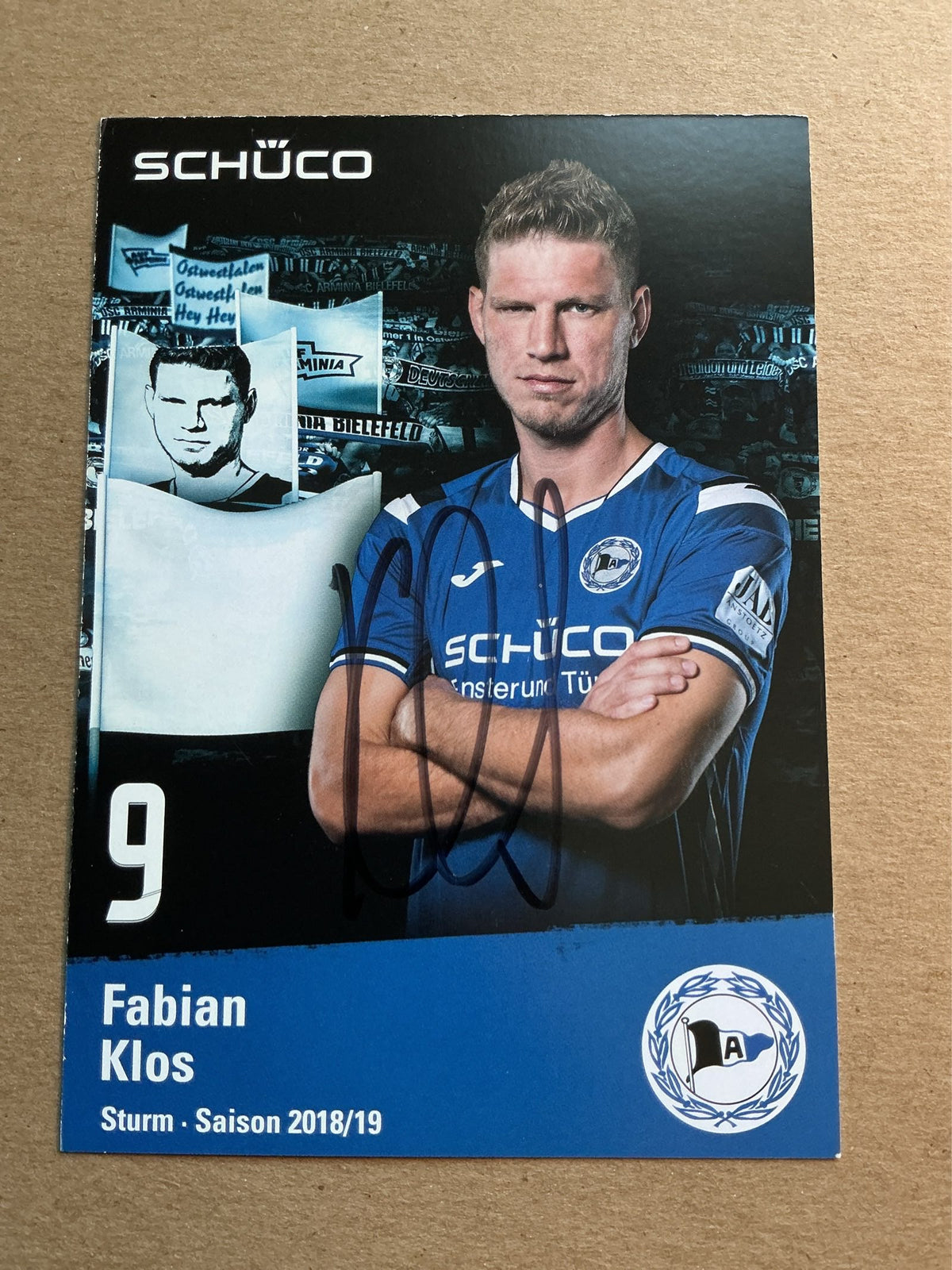 Fabian Klos, Germany 🇩🇪 Arminia Bielefeld 2018/19 hand signed