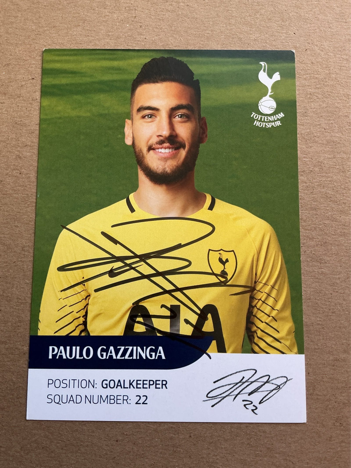 Paulo Gazzinga, Argentina 🇦🇷 Tottenham Hotspur 2017/18 hand signed