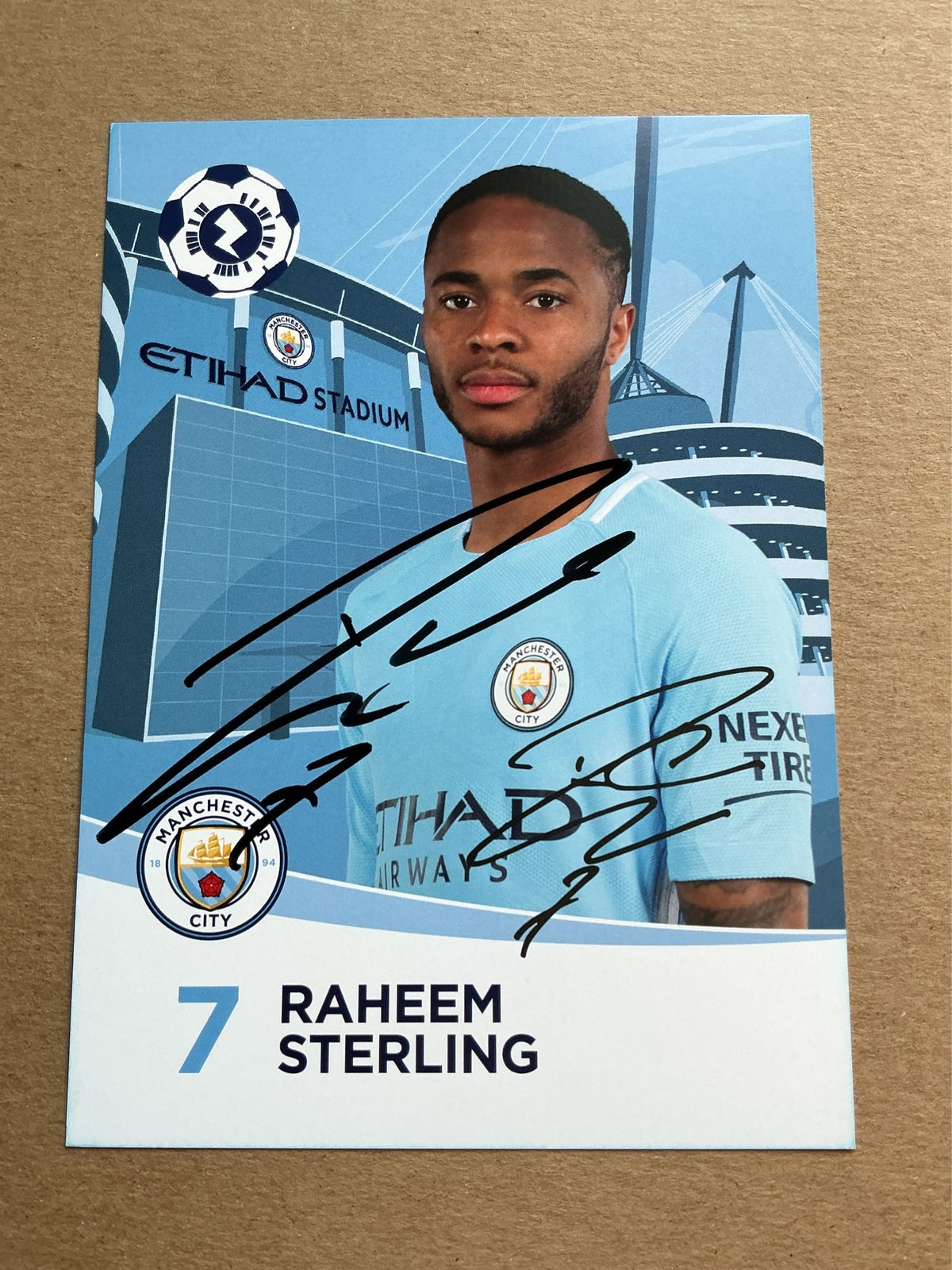 Raheem Sterling, England 🏴󠁧󠁢󠁥󠁮󠁧󠁿 Manchester City 2017/18 hand signed