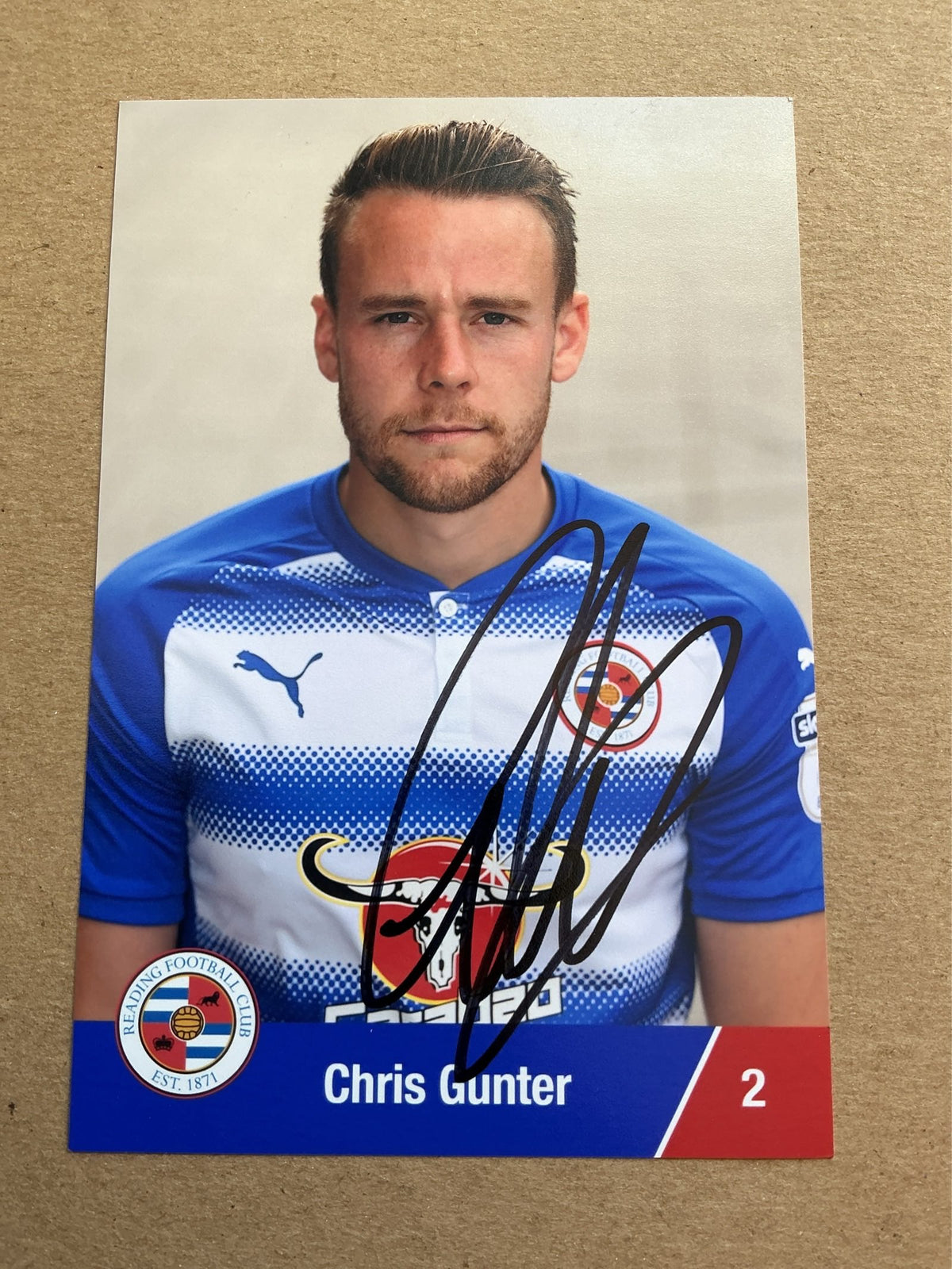 Chris Gunter, Wales 🏴󠁧󠁢󠁷󠁬󠁳󠁿 Reading FC 2017/18 hand signed