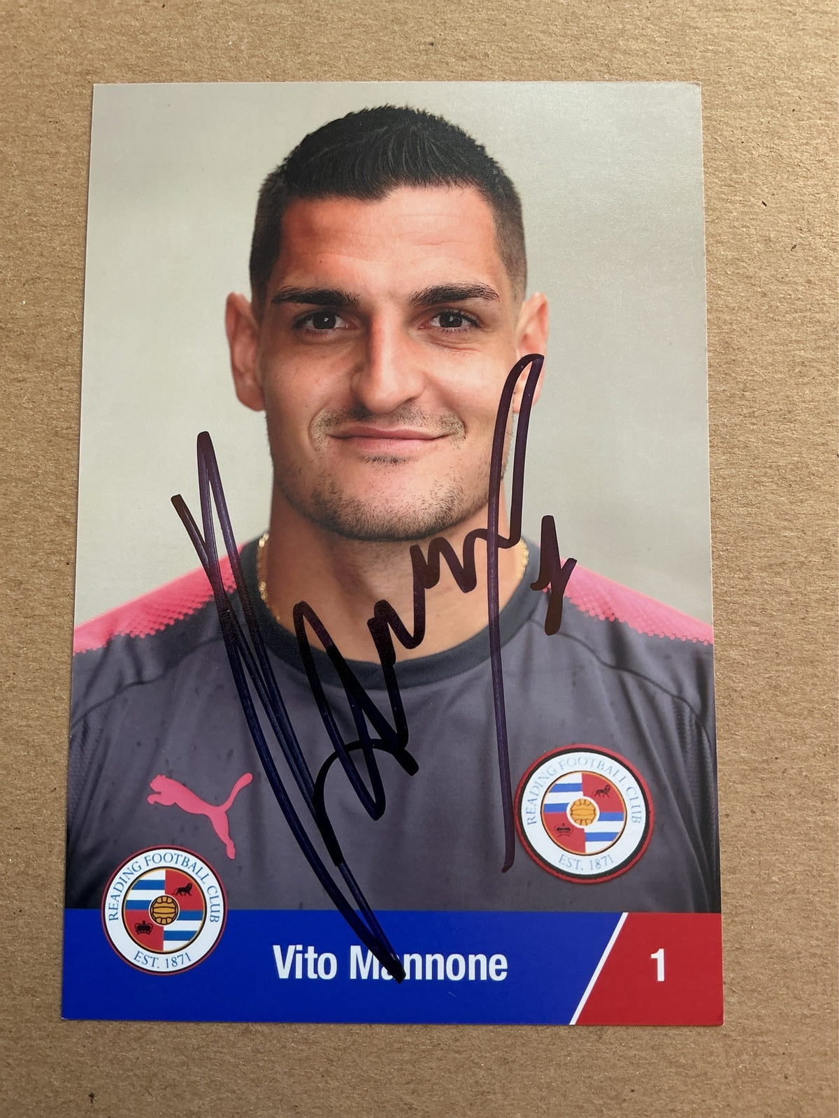Vito Mannone, Italy 🇮🇹 Reading FC 2017/18 hand signed