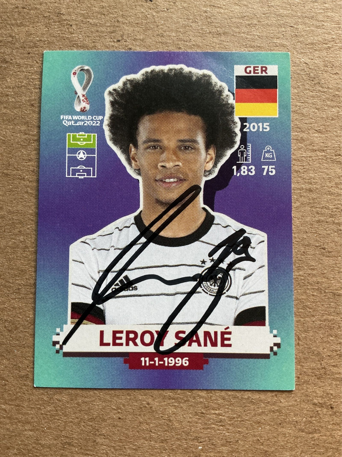 Leroy Sané, Germany 🇩🇪 FIFA World Cup 2022 Panini hand signed