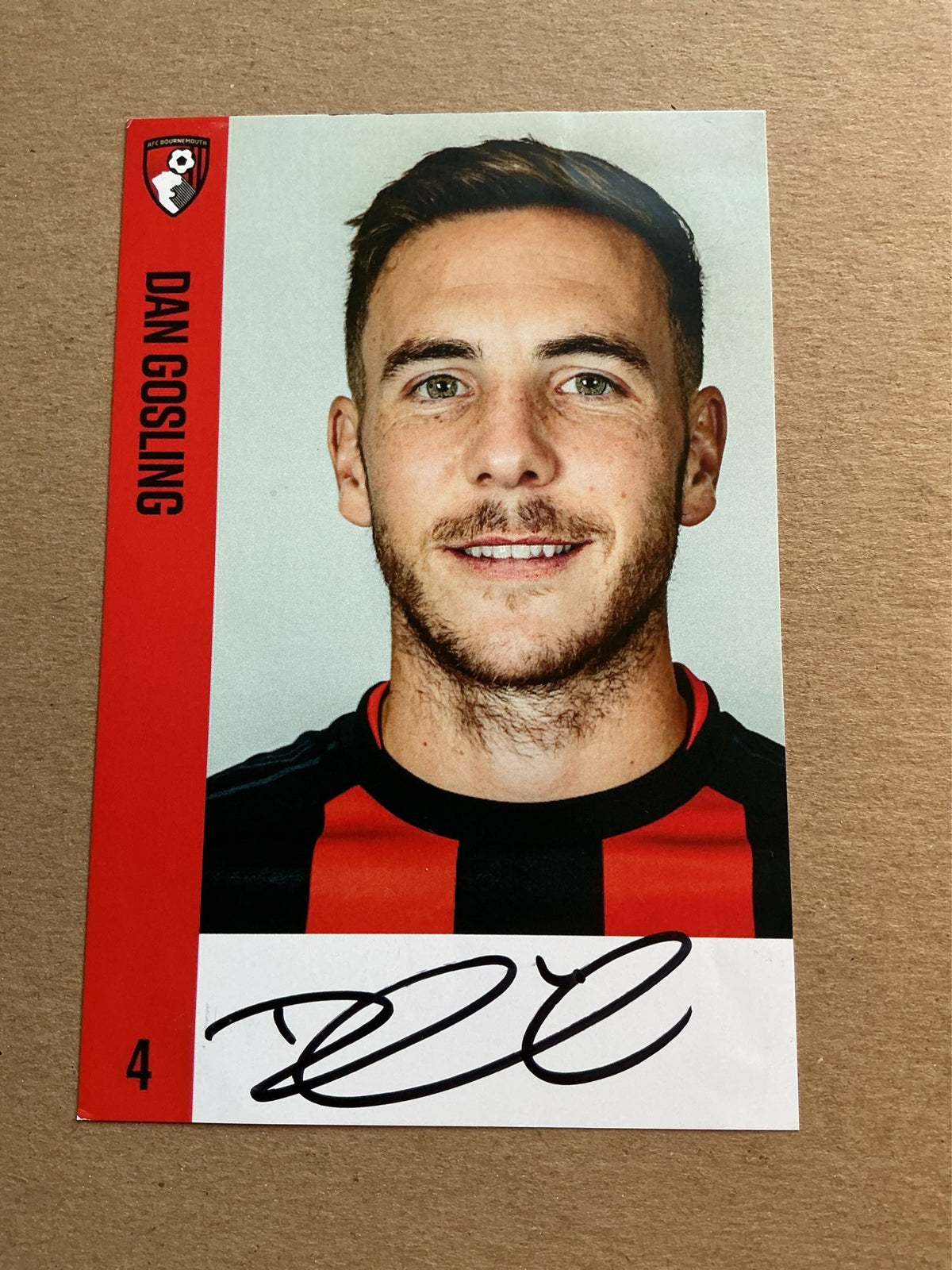 Dan Gosling, England 🏴󠁧󠁢󠁥󠁮󠁧󠁿 AFC Bournemouth 2017/18 hand signed