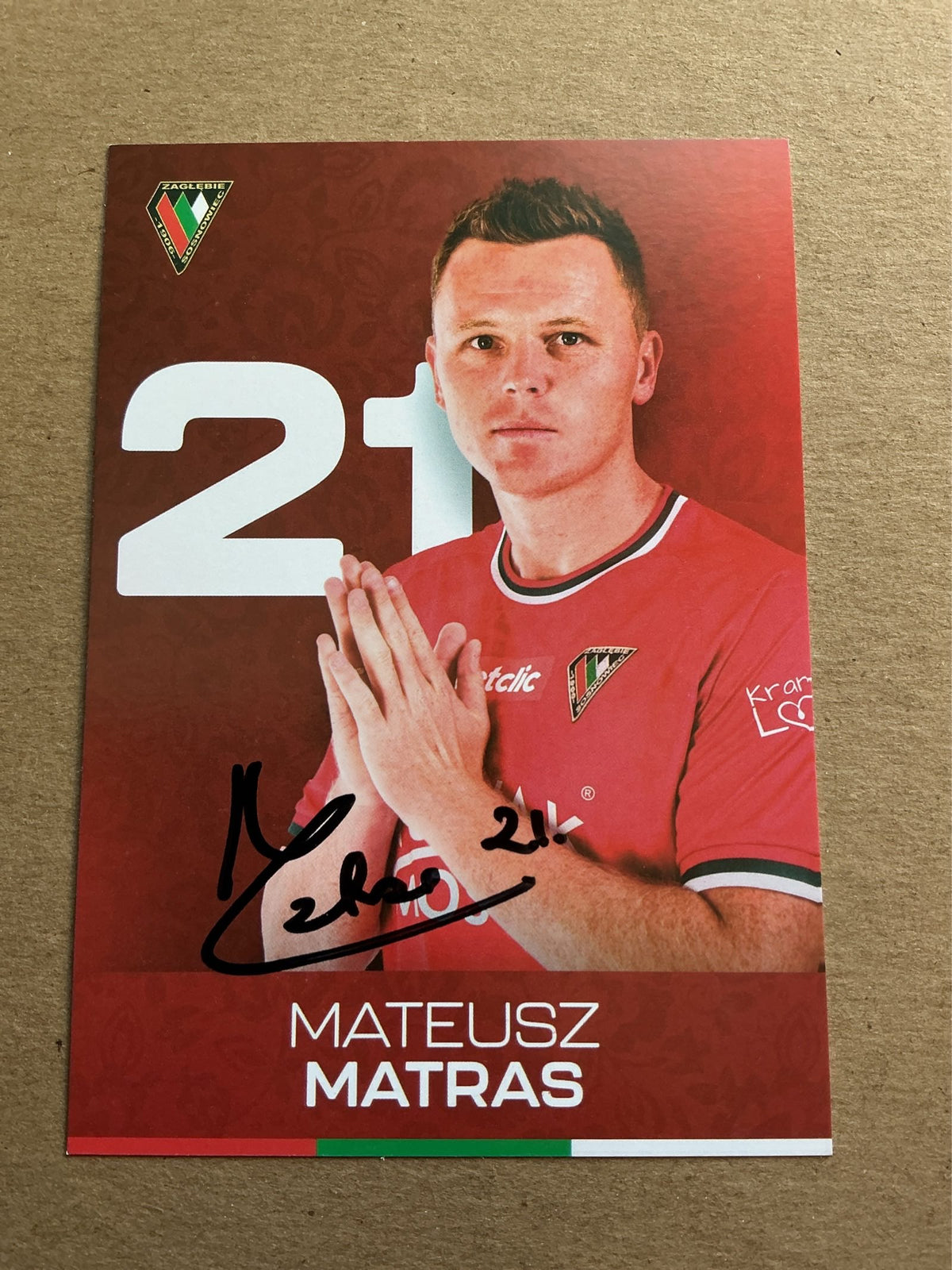 Mateusz Matras, Poland 🇵🇱 Zagłębie Sosnowiec 2025/26 hand signed