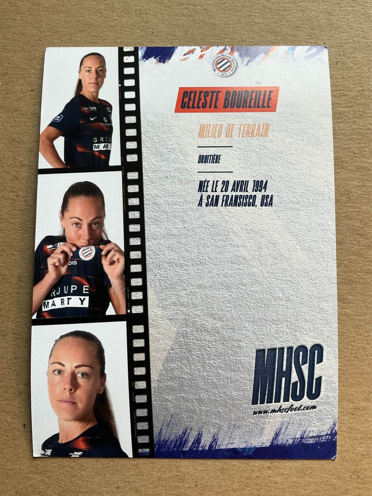 Celeste Boureille, USA 🇺🇸 Montpellier HSC 2022/23 hand signed