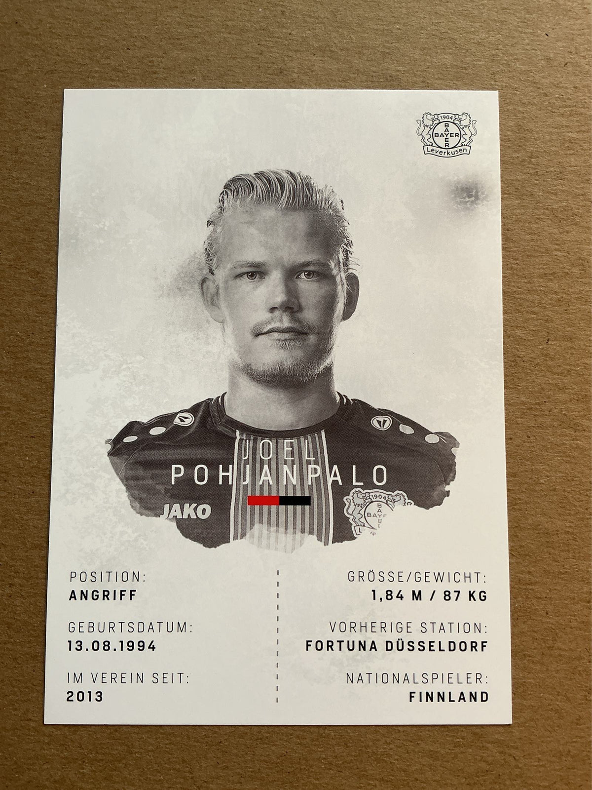 Joel Pohjanpalo, Finland 🇫🇮 Bayer 04 Leverkusen 2018/19 hand signed