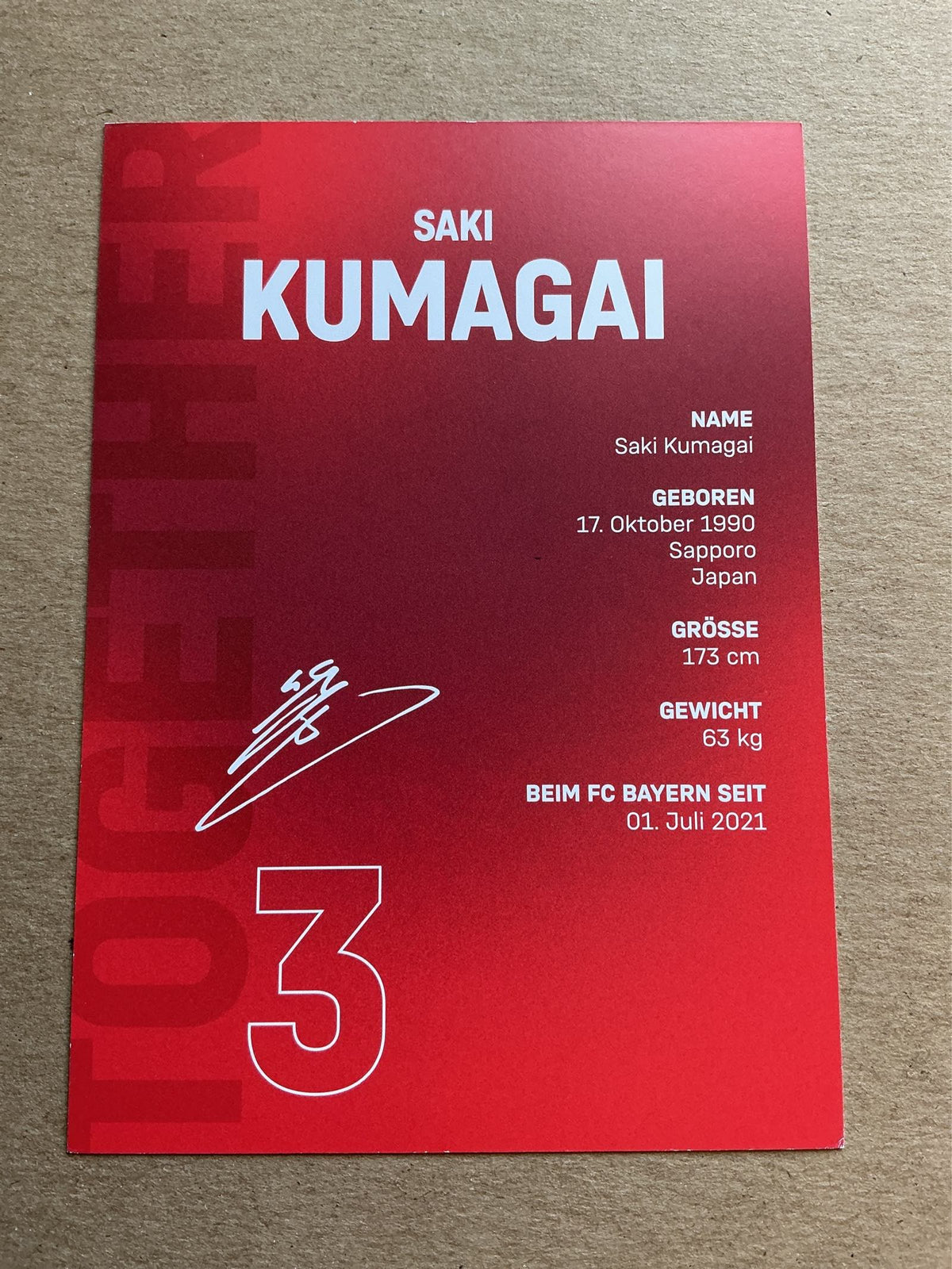Saki Kumagai, Japan 🇯🇵 FC Bayern München 2021/22 hand signed