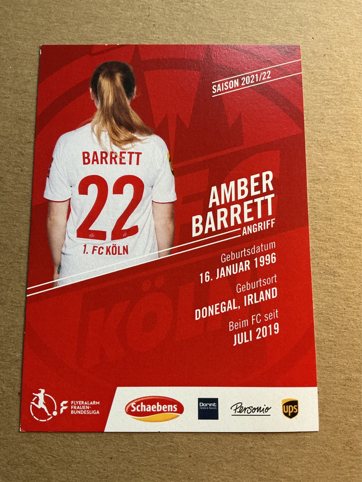 Amber Barrett, Ireland 🇮🇪 1.FC Köln 2021/22 hand signed