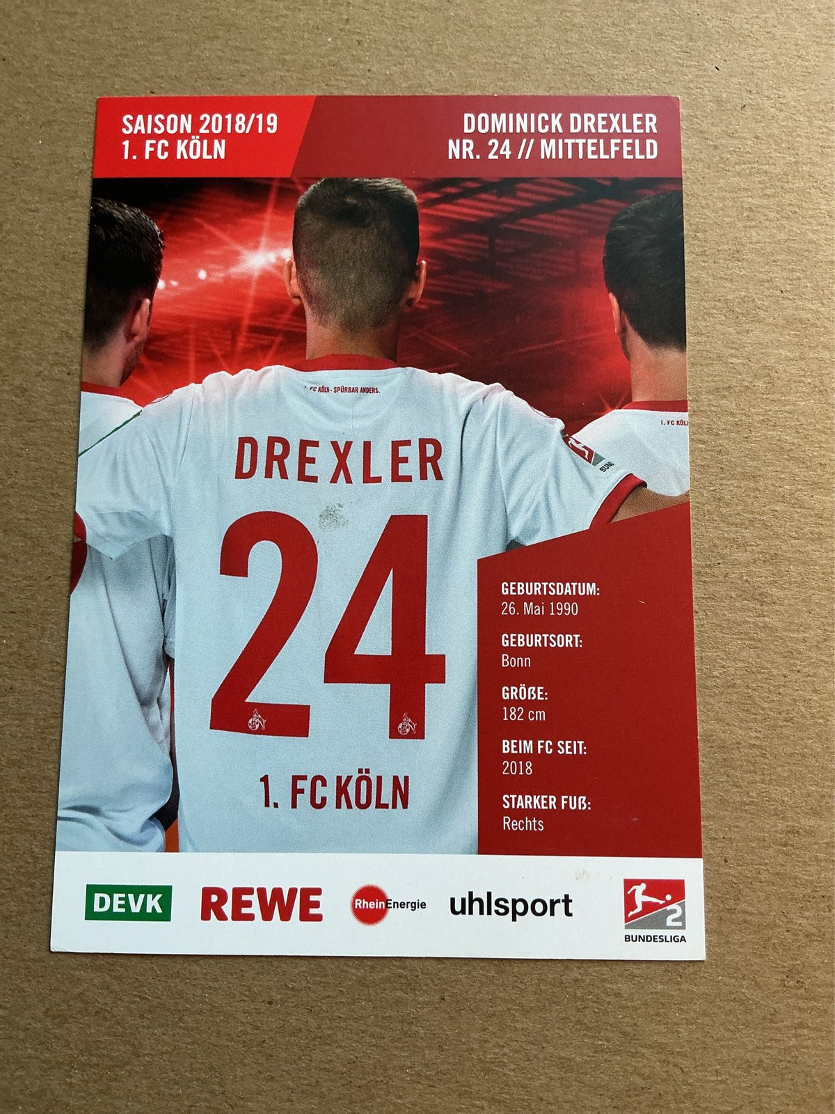 Dominick Drexler, Germany 🇩🇪 1.FC Köln 2018/19 hand signed