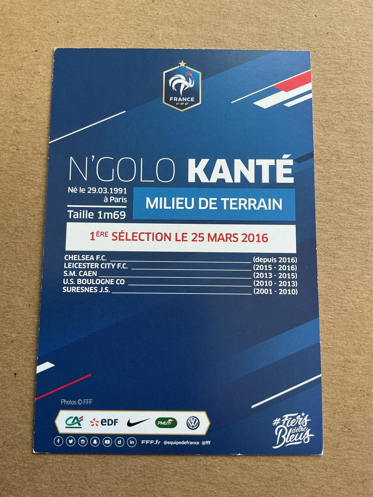 N’Golo Kanté, France 🇫🇷 FIFA World Cup 2018 hand signed