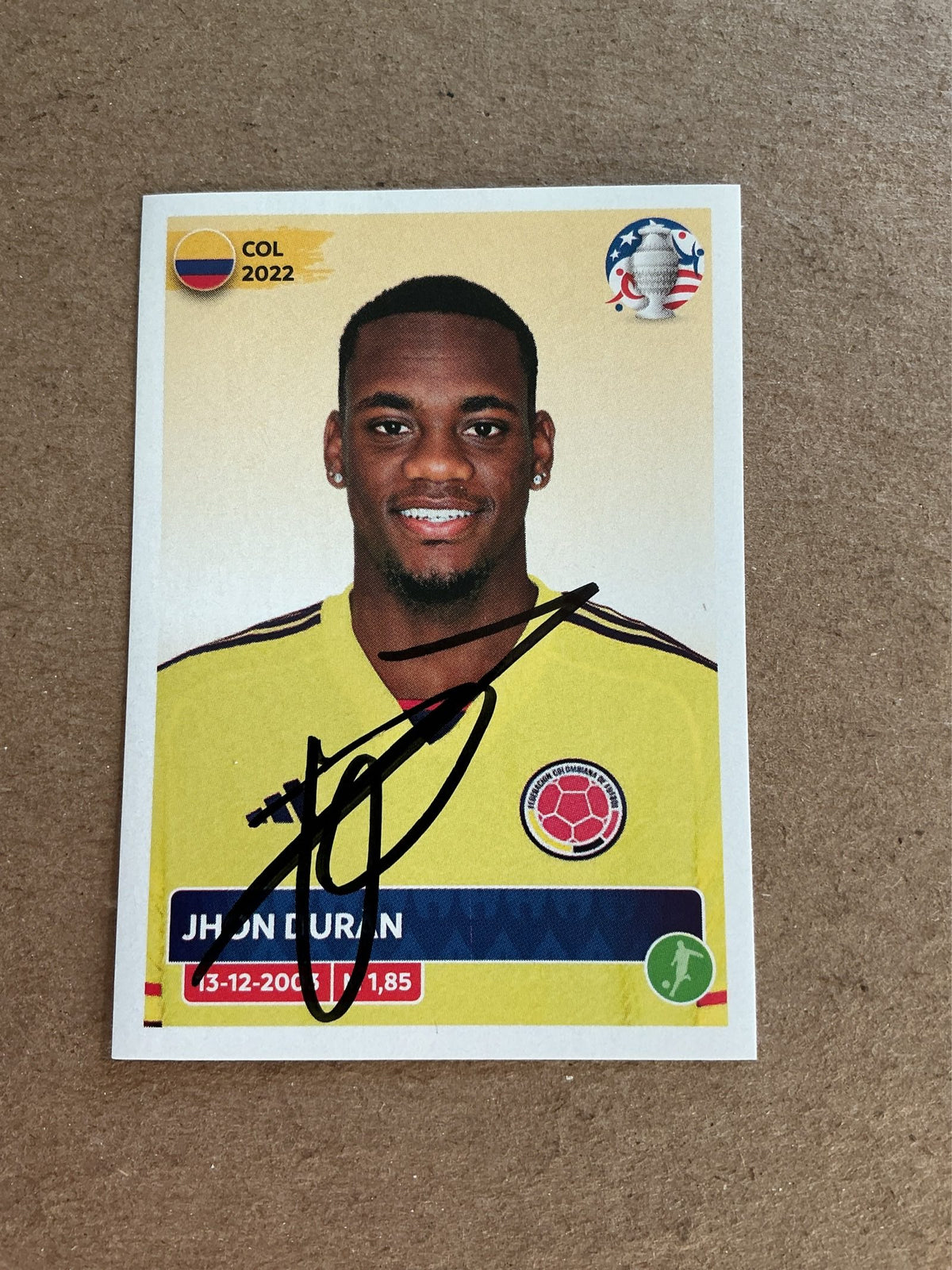 Jhon Dhurán, Colombia 🇨🇴 Copa America 2024 Panini hand signed