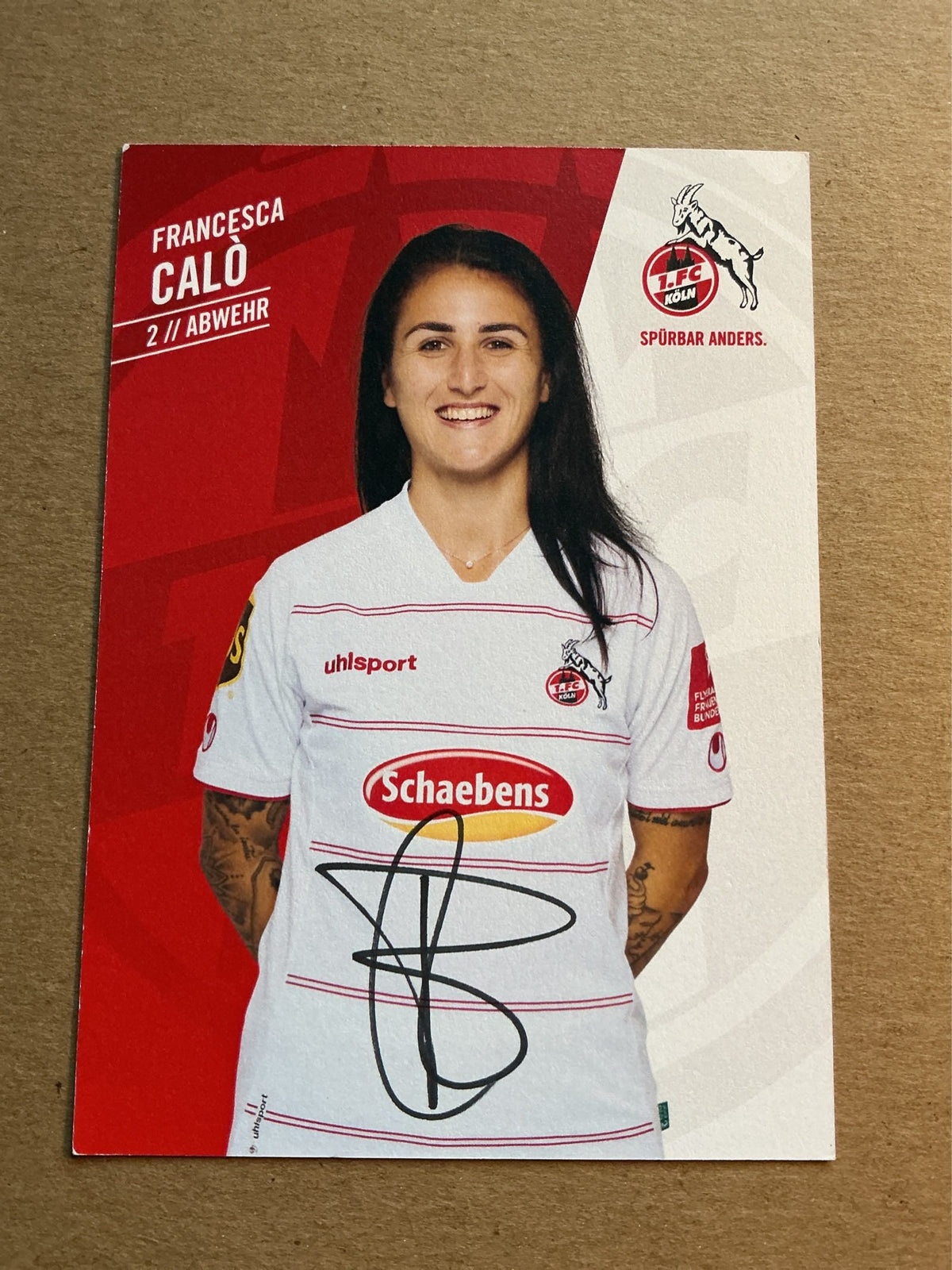 Francesca Calò, Switzerland 🇨🇭 1.FC Köln 2021/22 hand signed