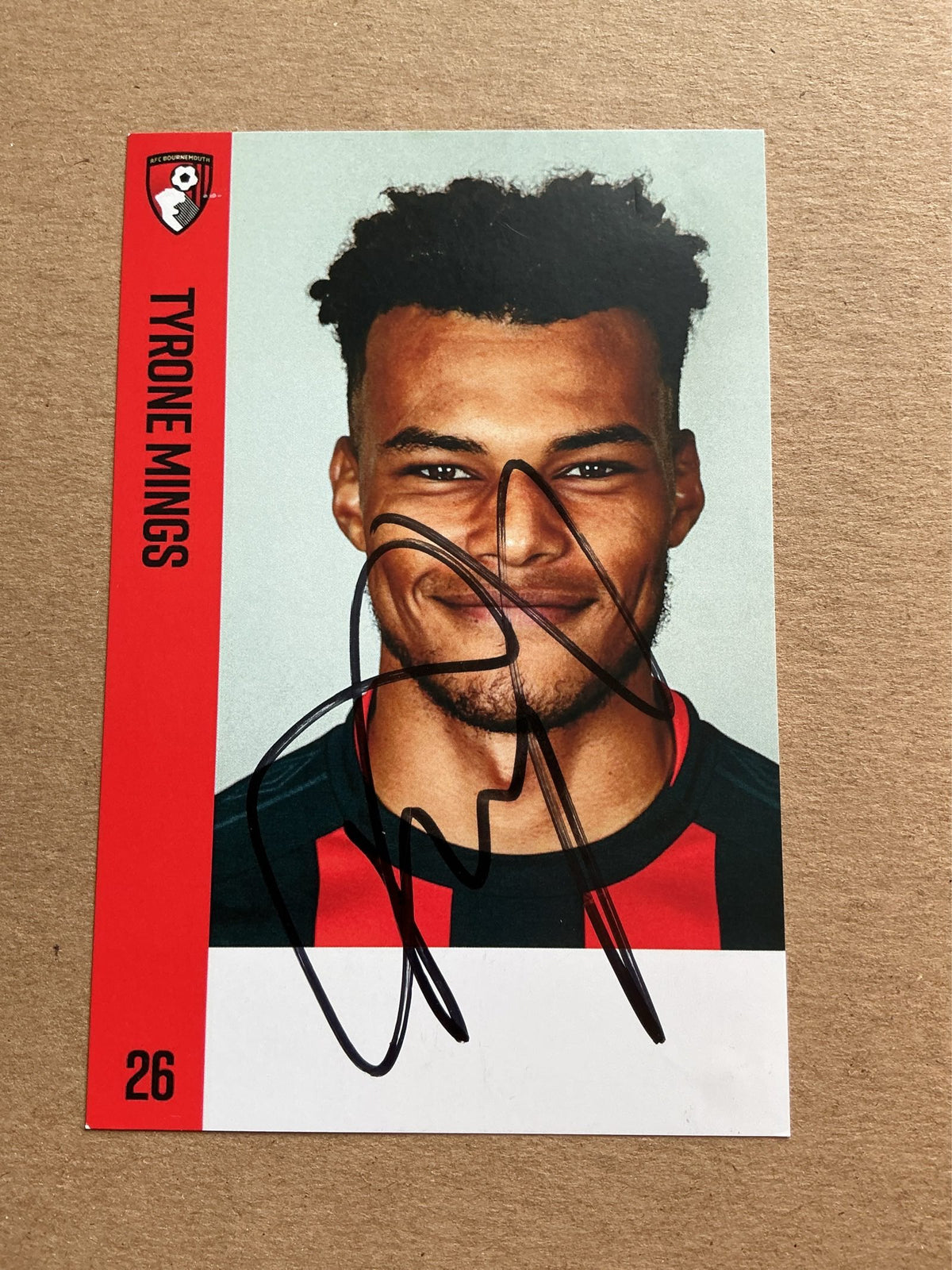 Tyrone Mings, England 🏴󠁧󠁢󠁥󠁮󠁧󠁿 AFC Bournemouth 2017/18 hand signed