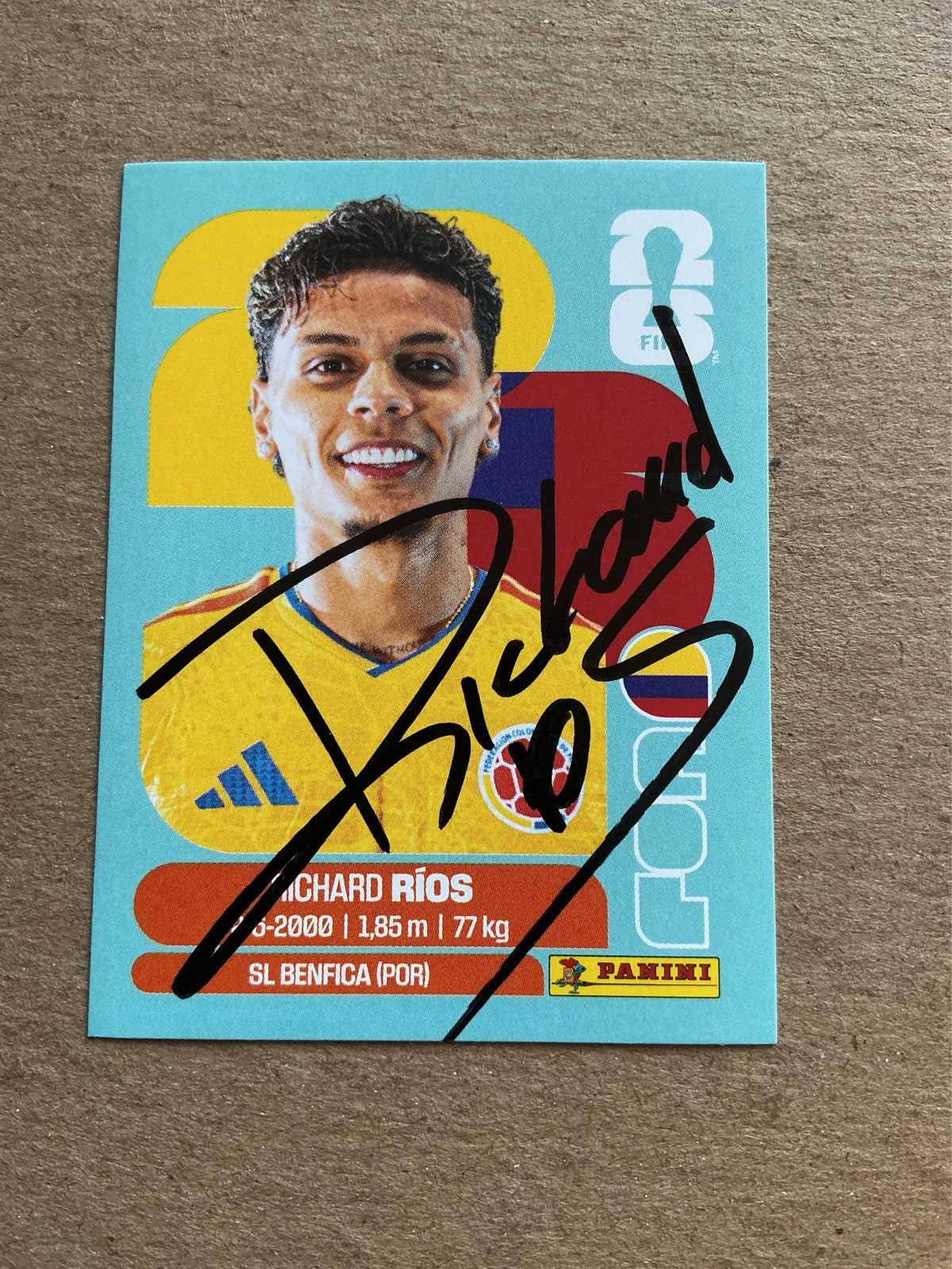 Richard Ríos, Colombia 🇨🇴 FIFA World Cup 2026 Panini hand signed