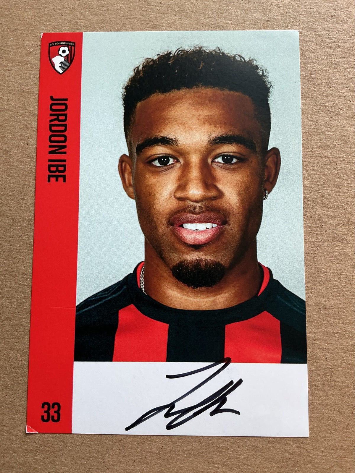 Jordon Ibe, England 🏴󠁧󠁢󠁥󠁮󠁧󠁿 AFC Bournemouth 2017/18 hand signed
